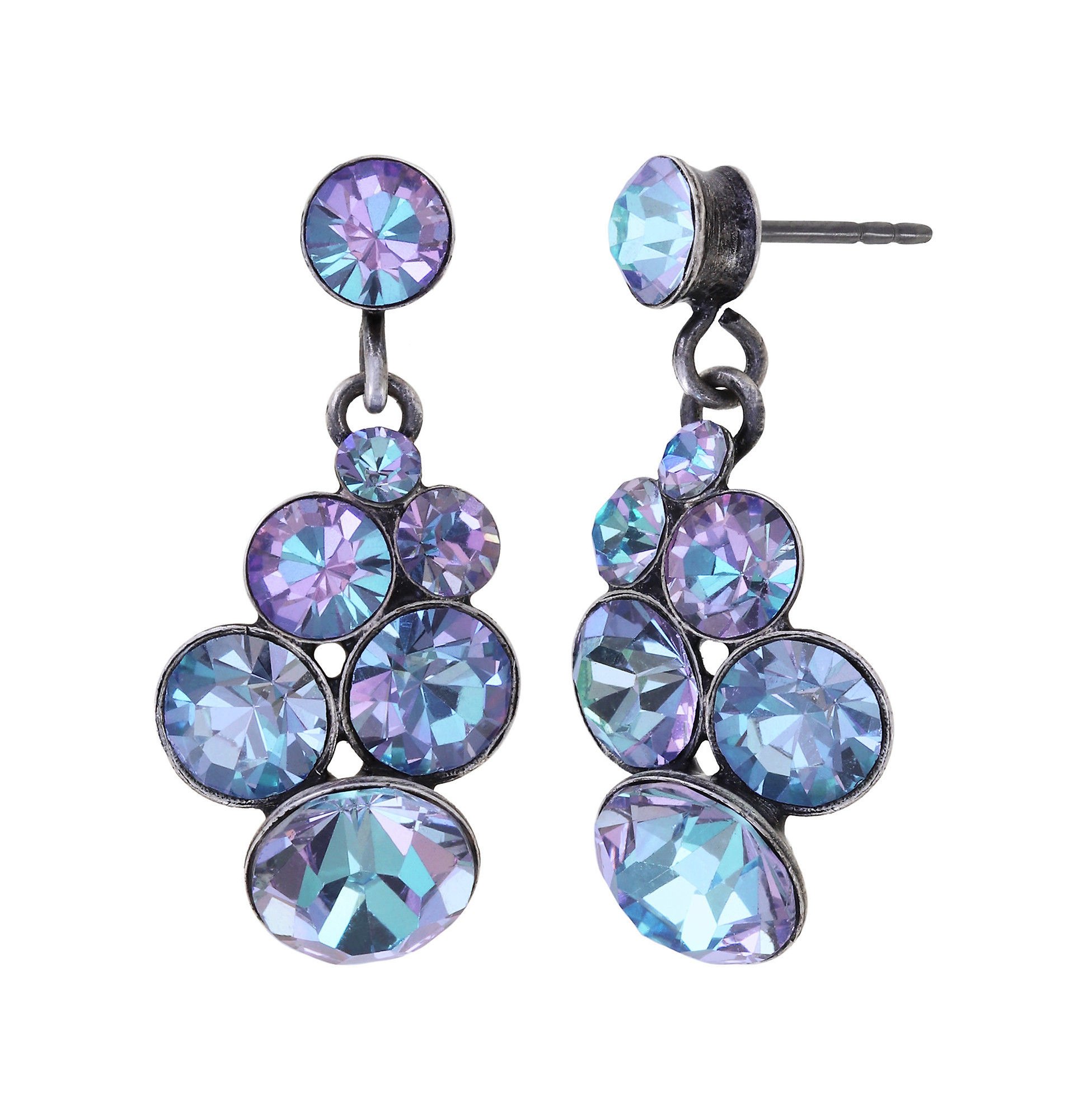 image pour Clou d'oreille pendant Petit Glamour Blanc / Rose Clair  