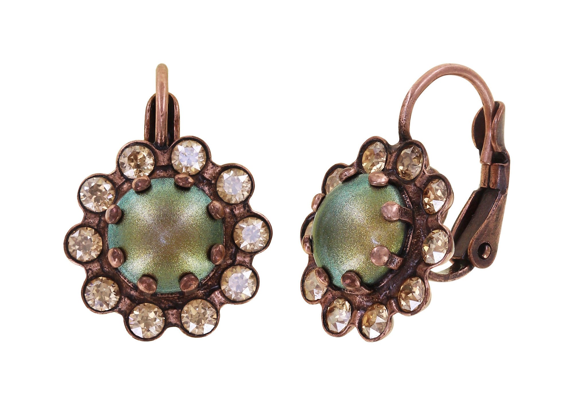 image for Earring Eurowire Little Frog Prince Brown / Green  