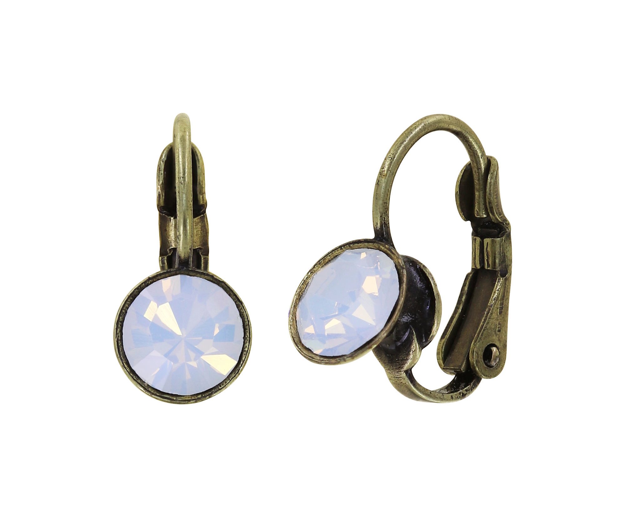 image for Earring eurowire Black Jack White white opal SS 29