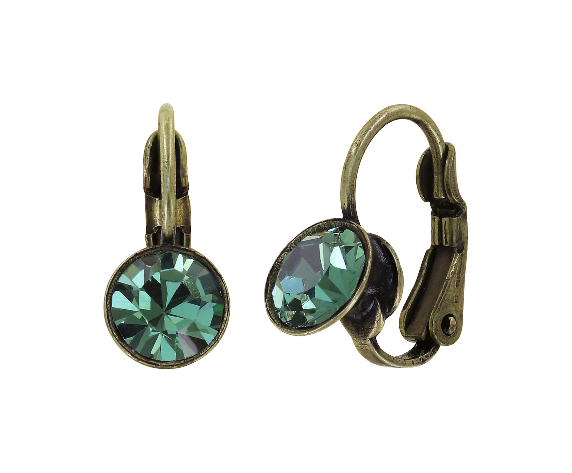 image for Earring Eurowire Black Jack Green erinite SS 29