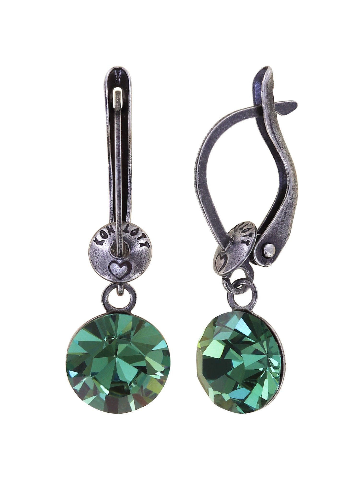 image pour Boucles d'oreilles pendantes Black Jack Vert erinite SS 39