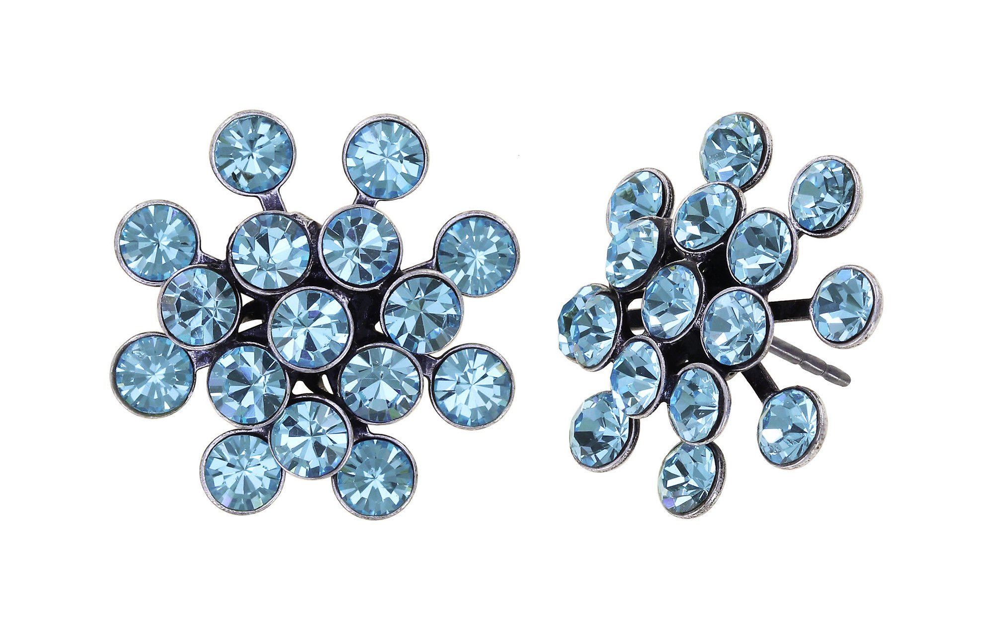 image for Earring Stud Magic Fireball Light Blue aquamarine Classic Size (21mm Ø)