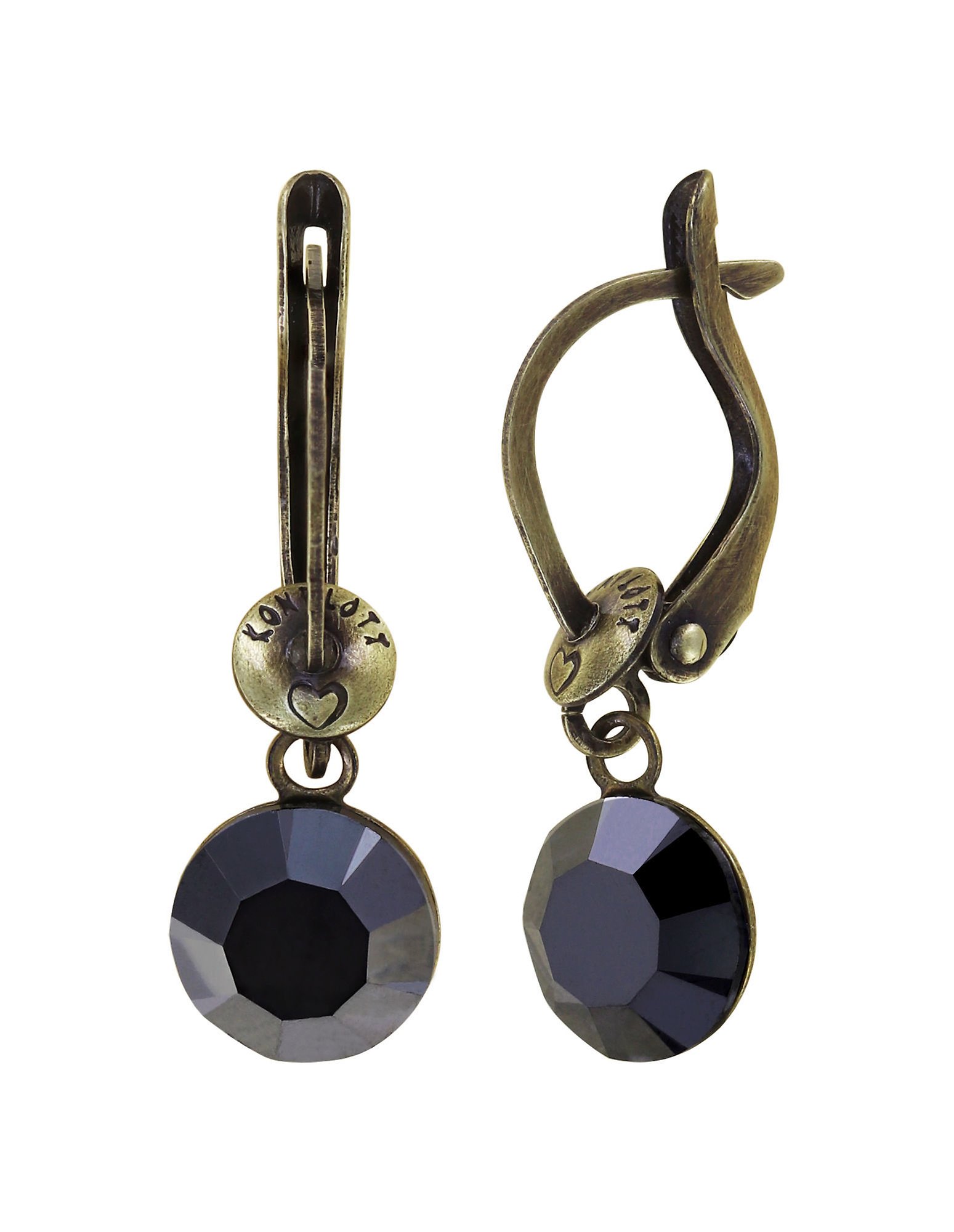 image pour Boucles d'oreilles pendantes Black Jack Noir jet hematite SS 39