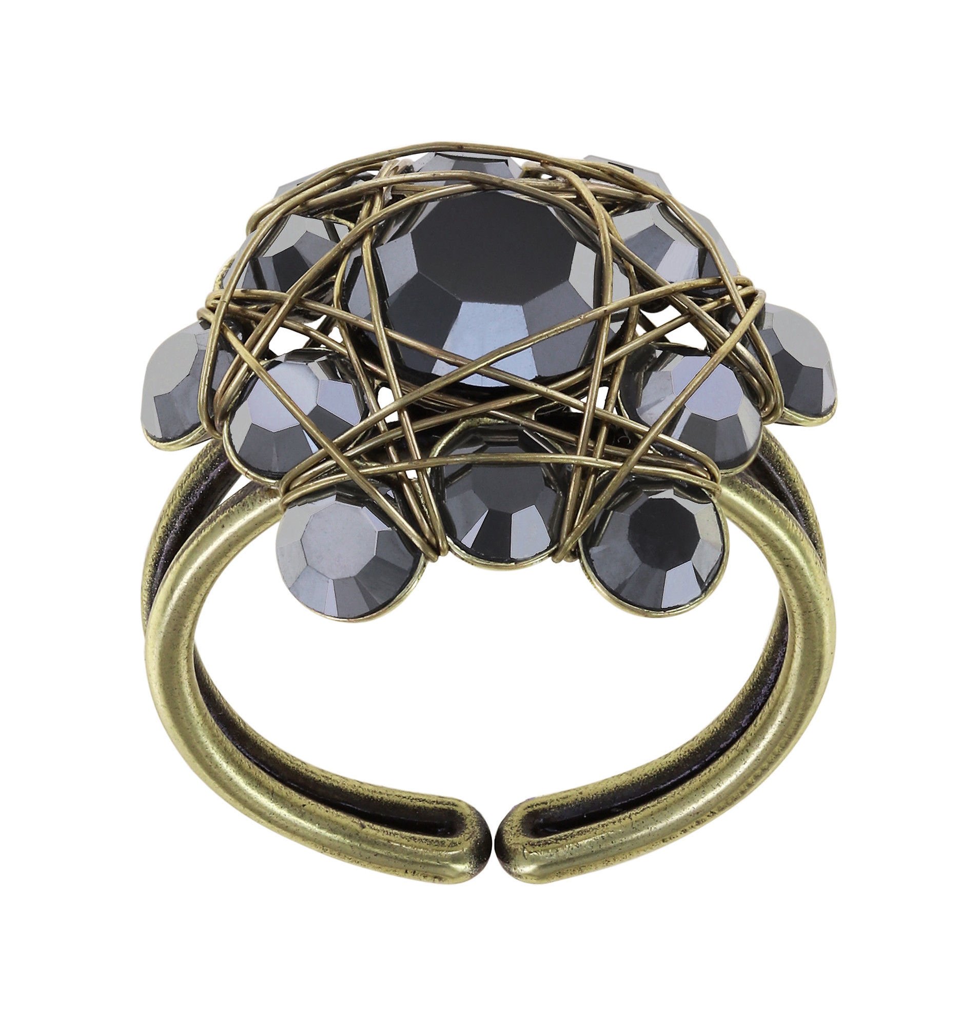 image pour Anneau Bended Lights Noir jet hematite 