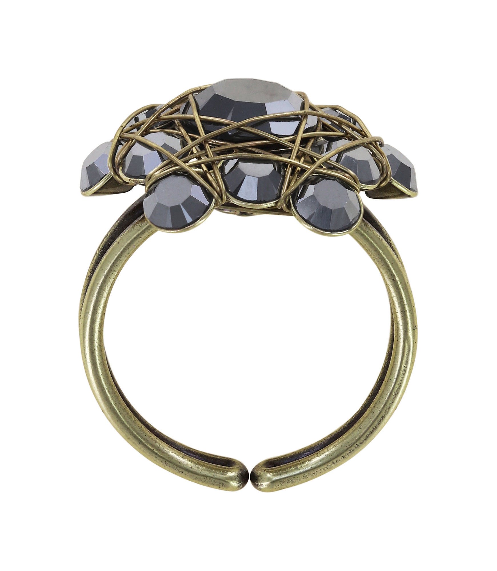 image for Ring Bended Lights Black jet hematite 