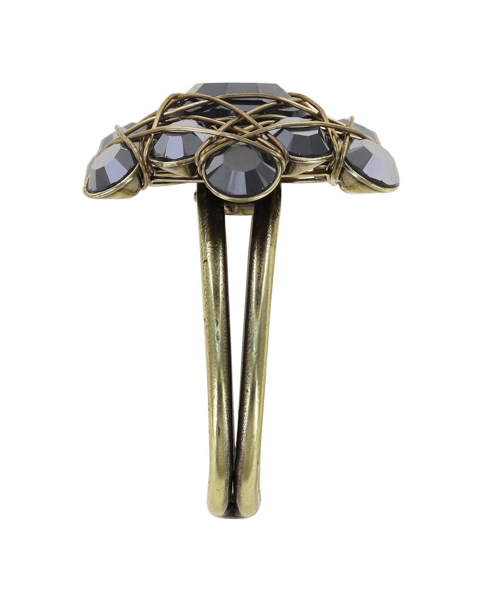 image for Ring Bended Lights Black jet hematite 