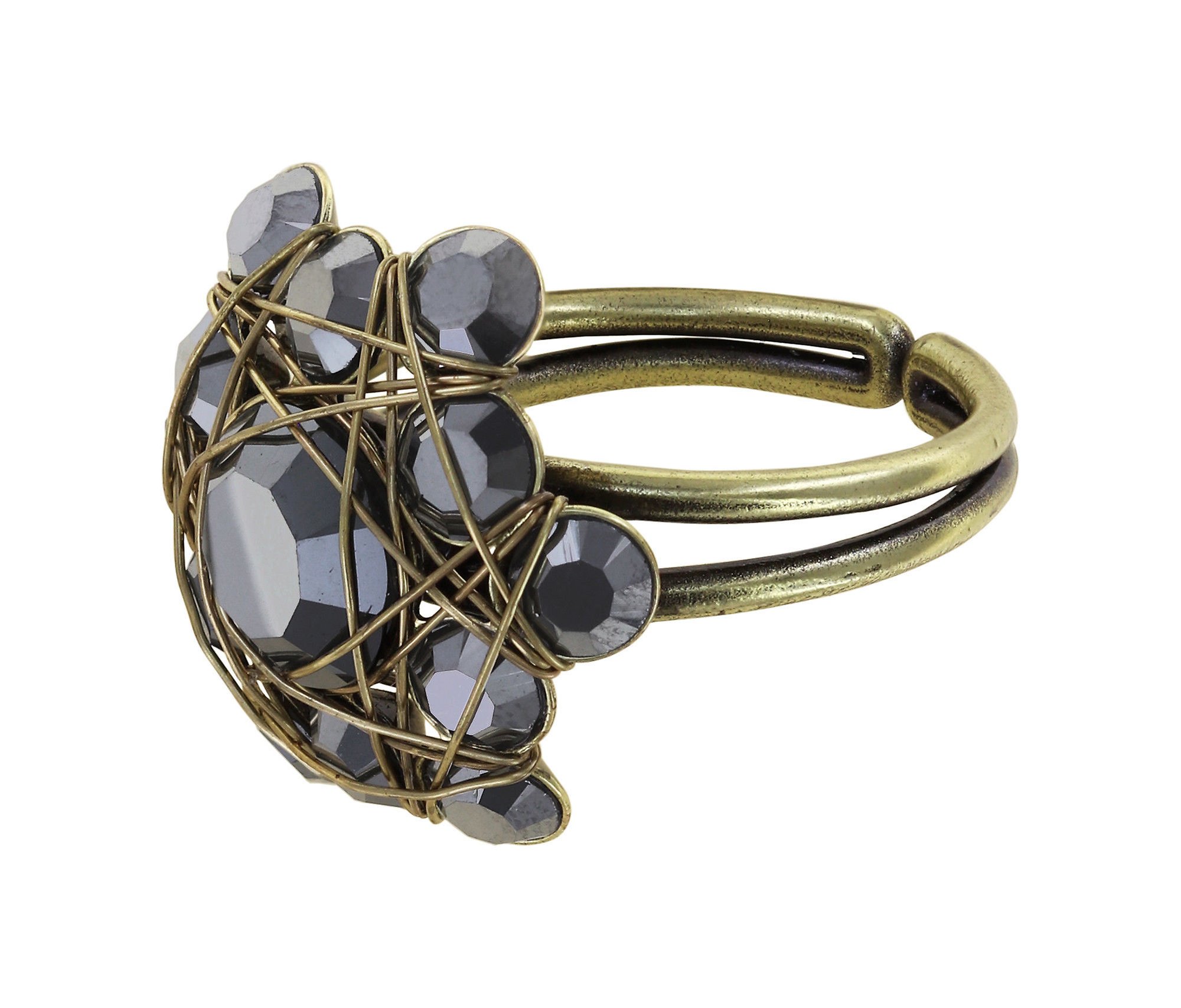 image pour Anneau Bended Lights Noir jet hematite 