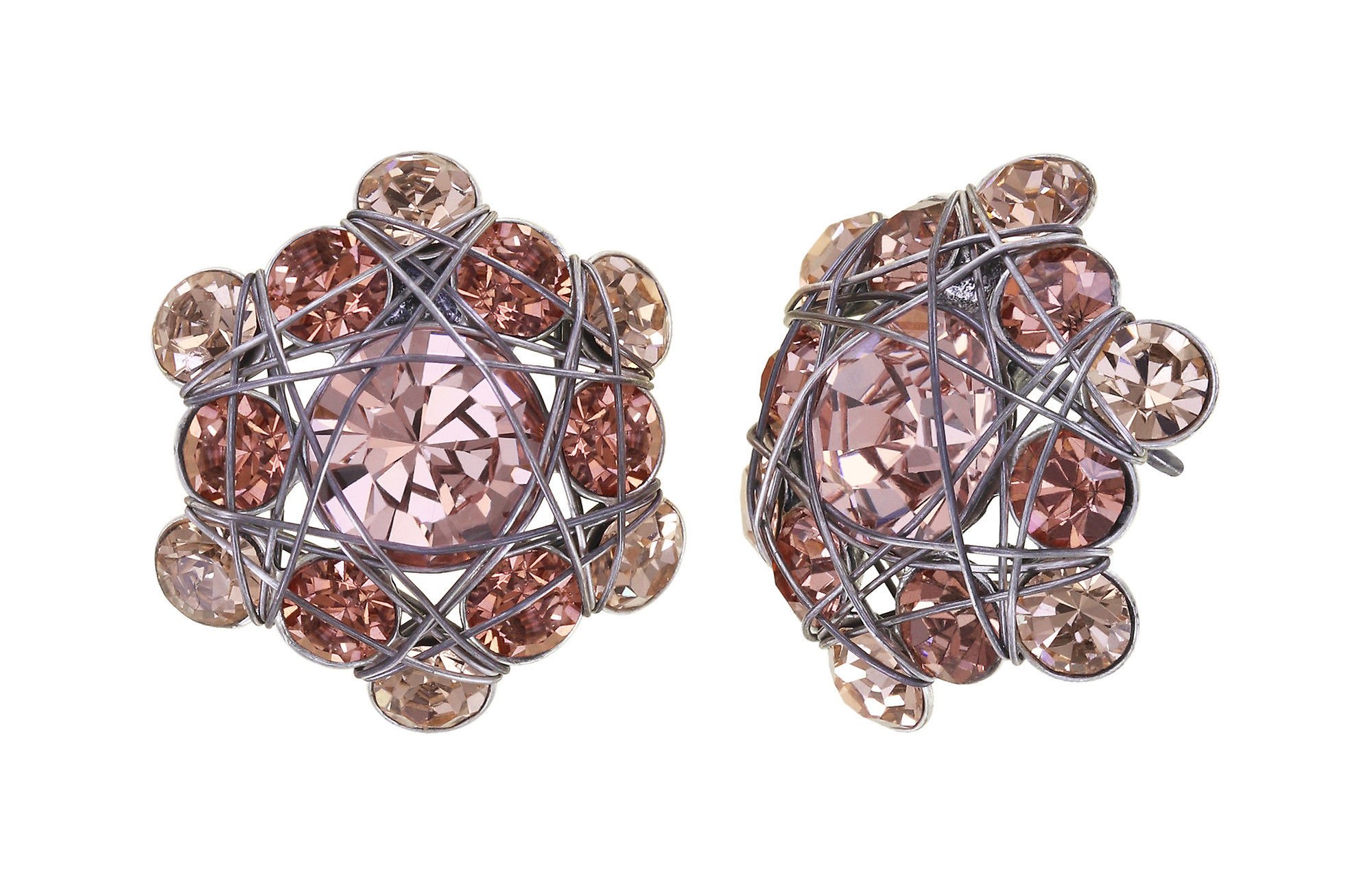 image for Earring stud Bended Lights Beige / Brown  