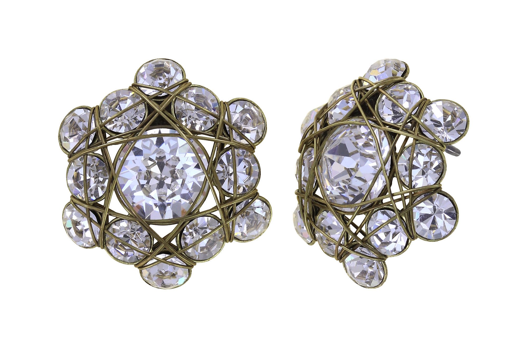 image pour Clou d'oreille Bended Lights Blanc crystal 