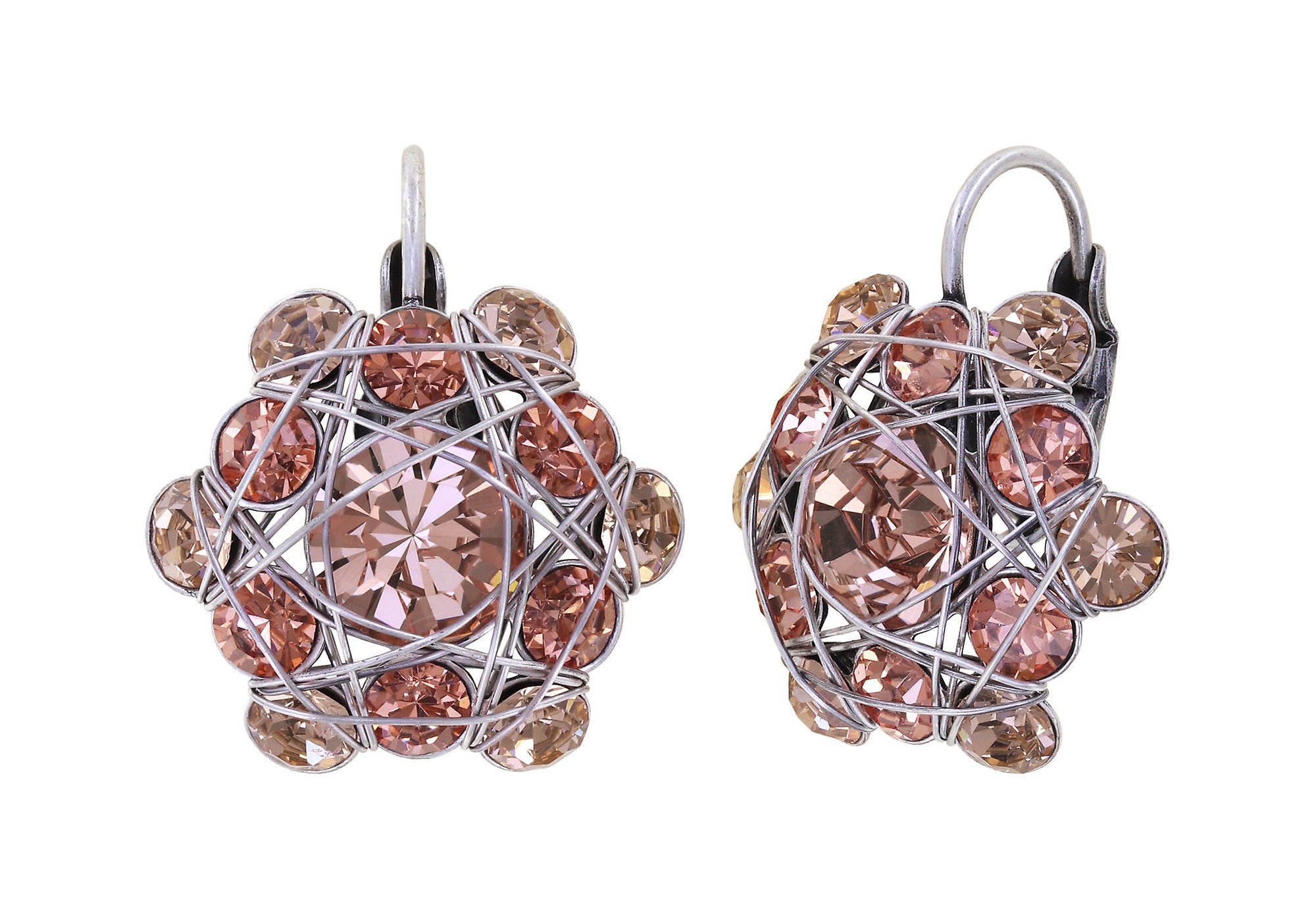 image for Earring Eurowire Bended Lights Beige / Brown  