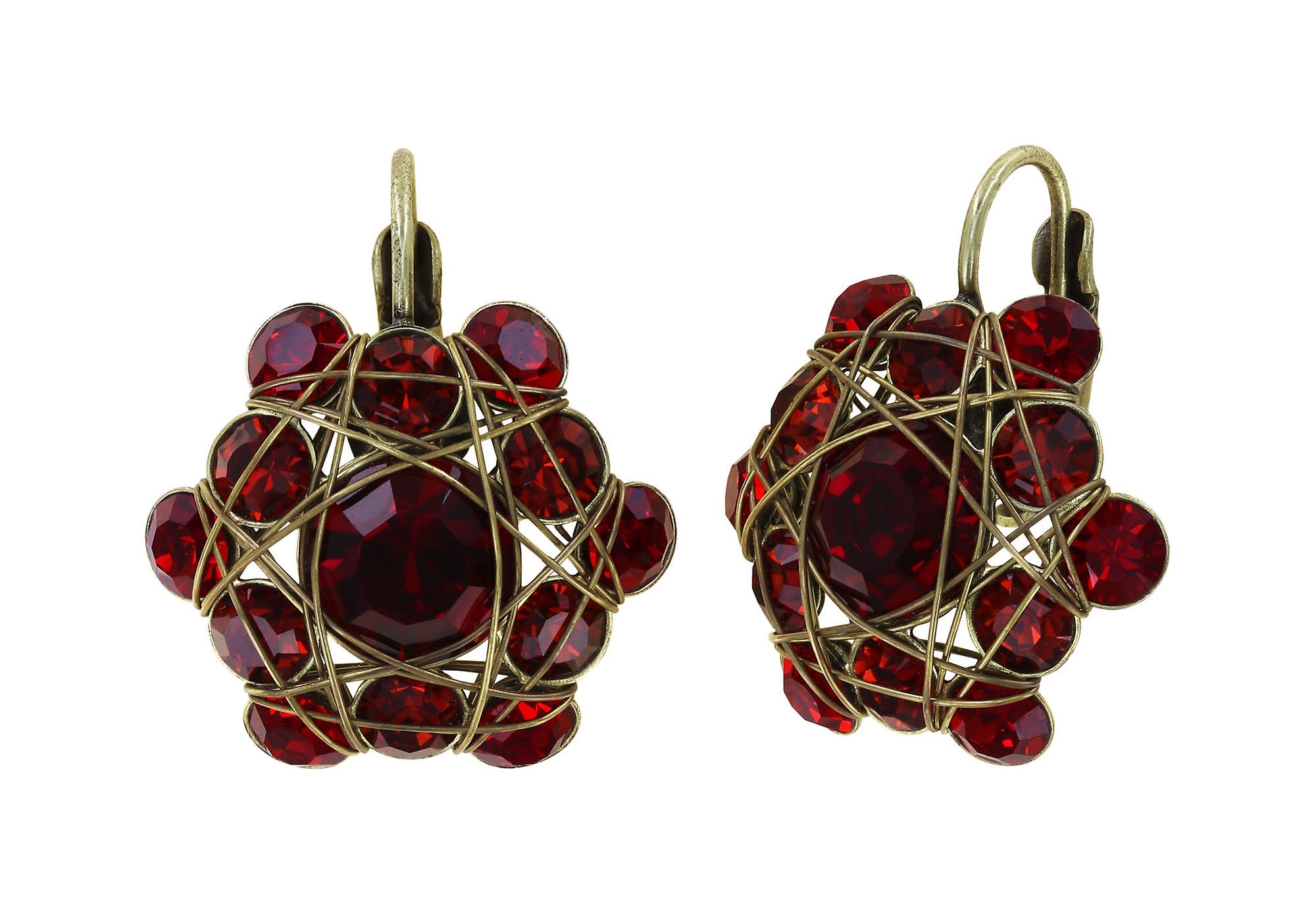 image for Earring Eurowire Bended Lights Red  