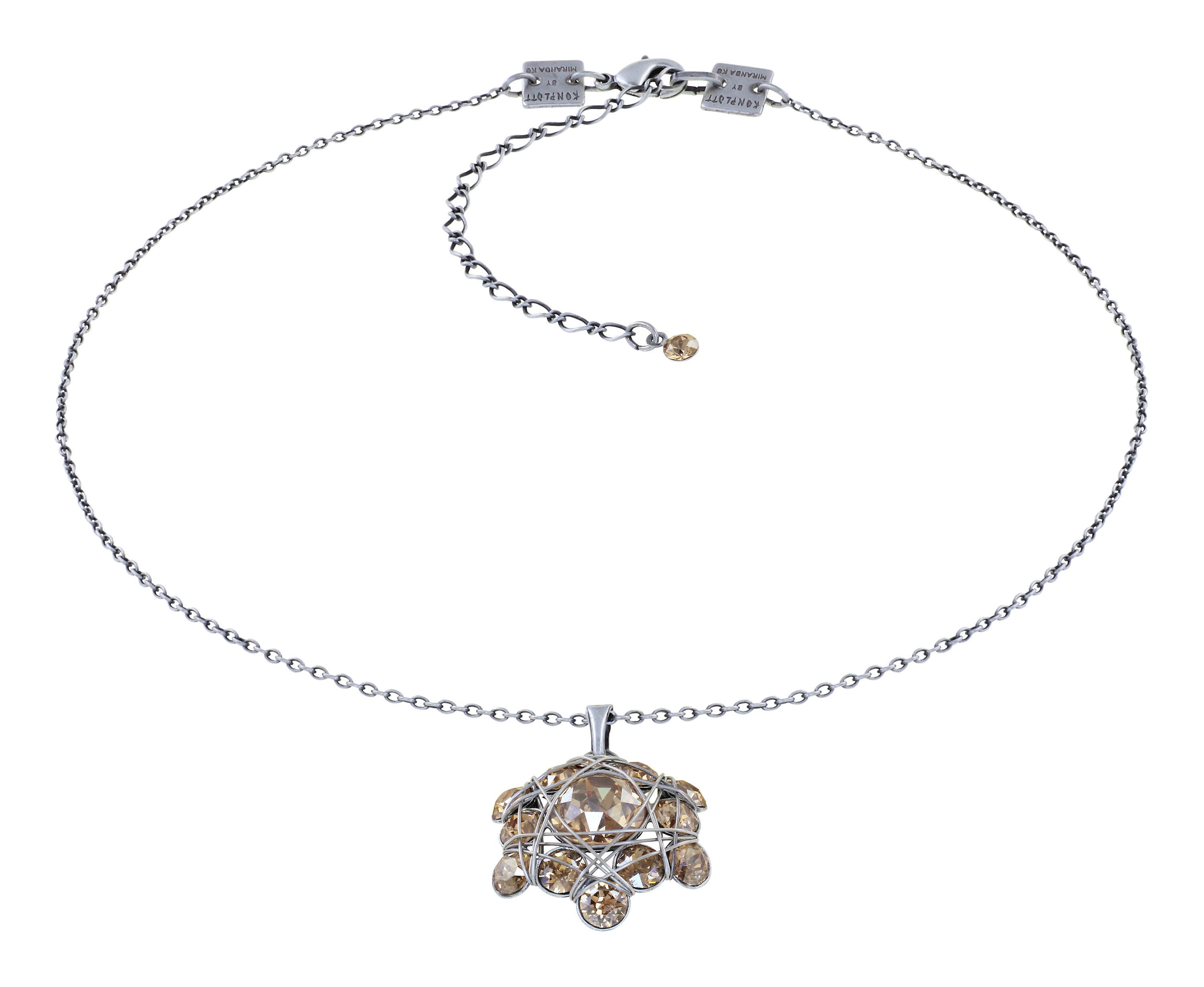 image pour Collier pendant Bended Lights Beige crystal golden shadow 