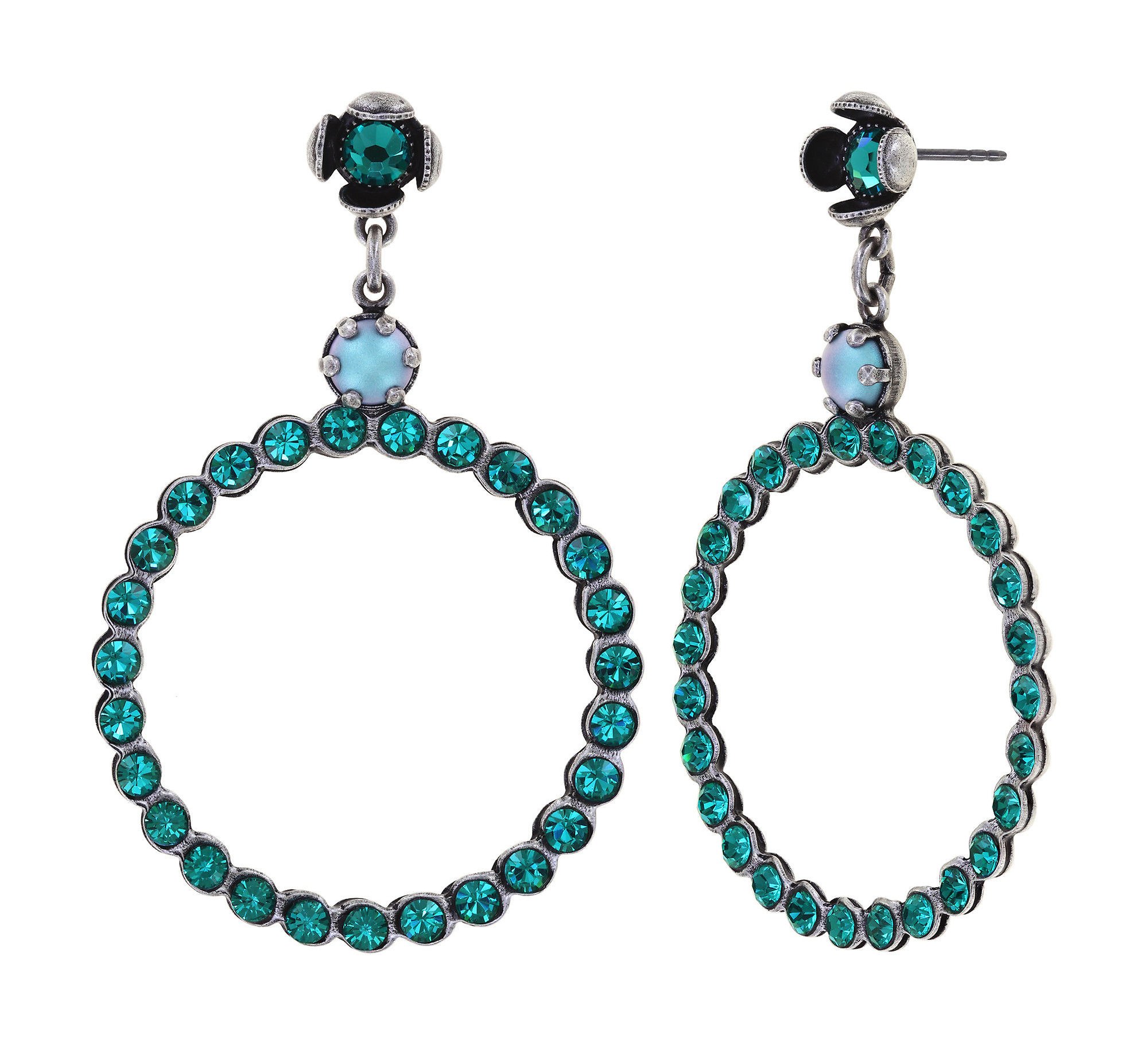 image for Earring Stud Dangling Little Frog Prince Blue / Green  