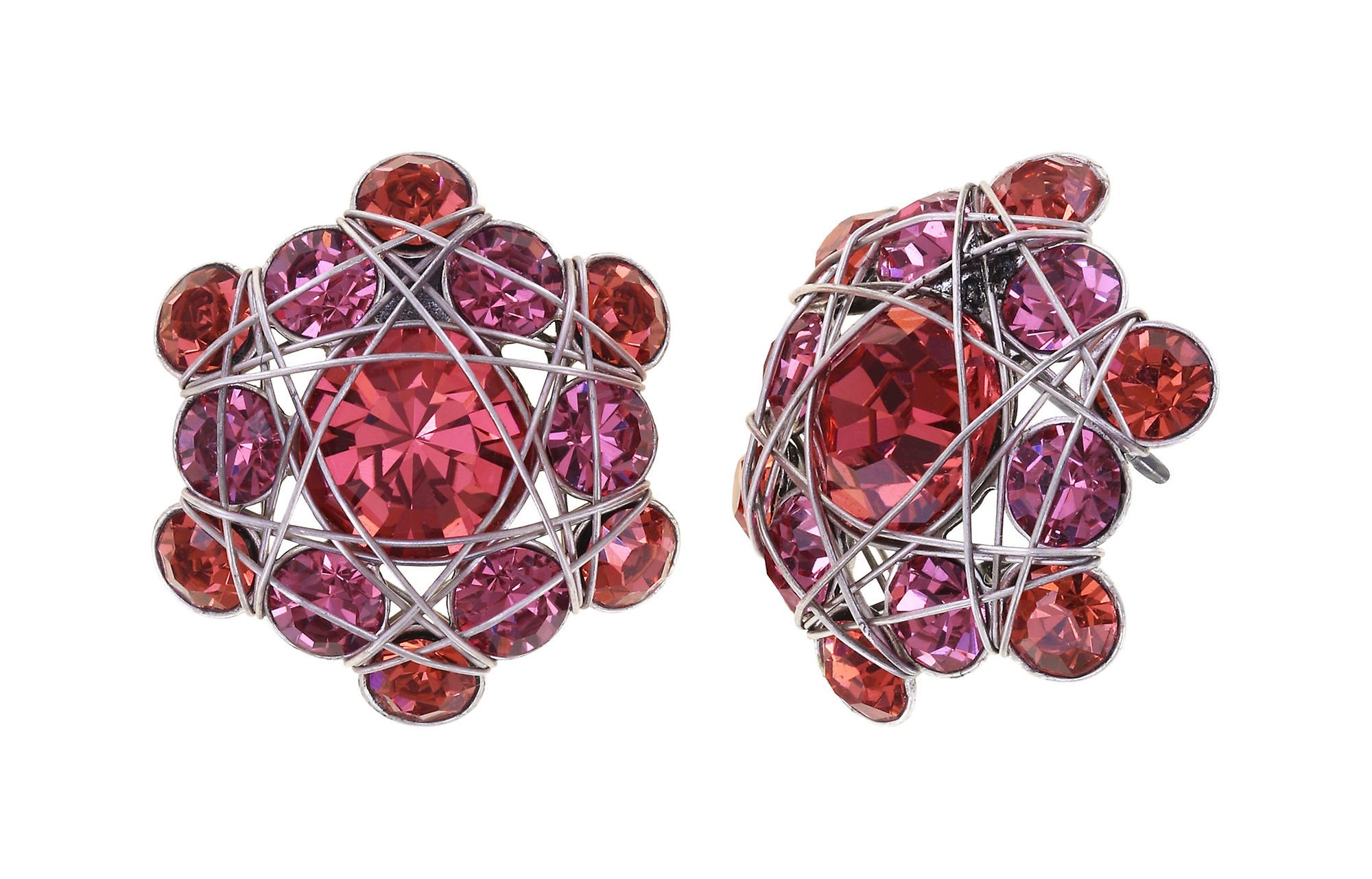 image for Earring Stud Bended Lights Coralline / Pink  