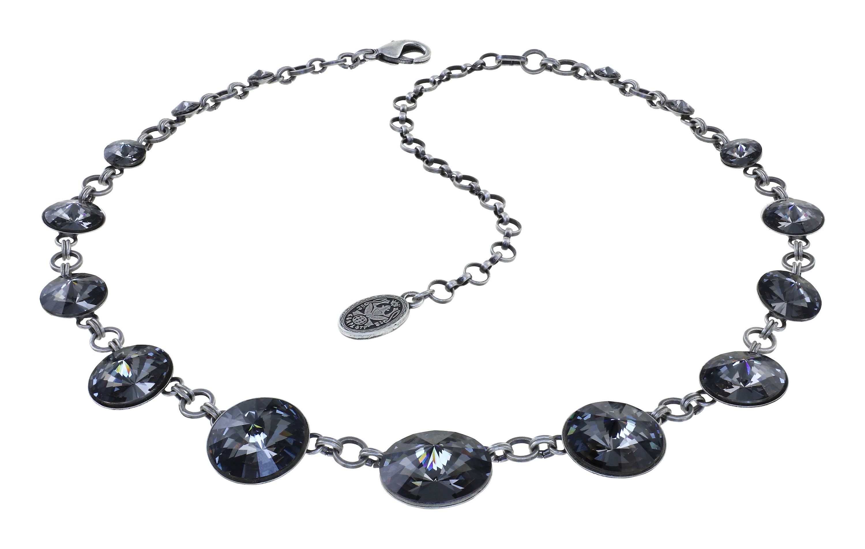 image for Necklace Rivoli Grey crystal night fall 