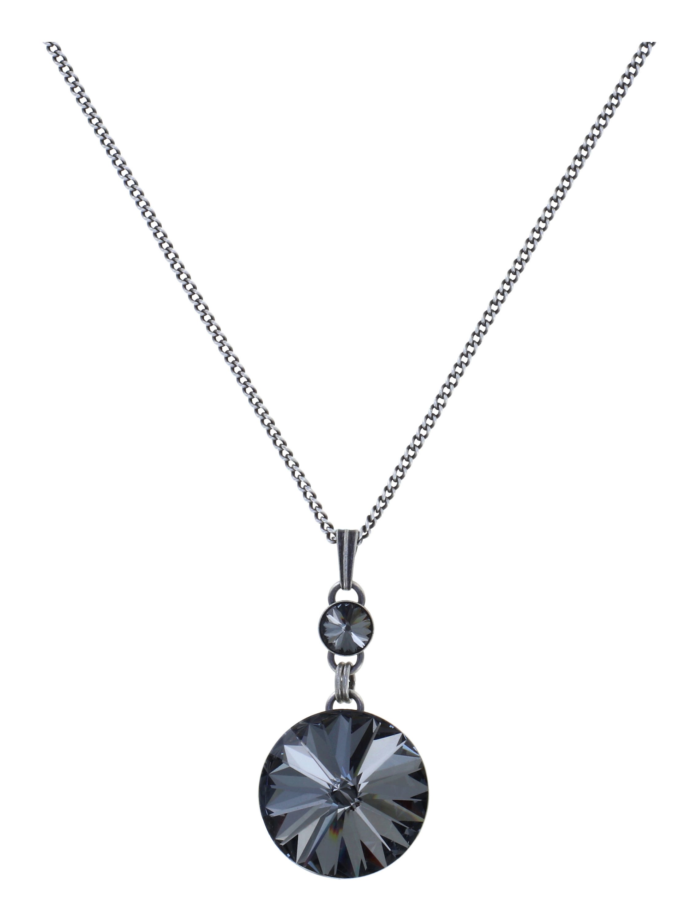 image for Necklace Pendant (Long) Rivoli Grey crystal night fall 18mm