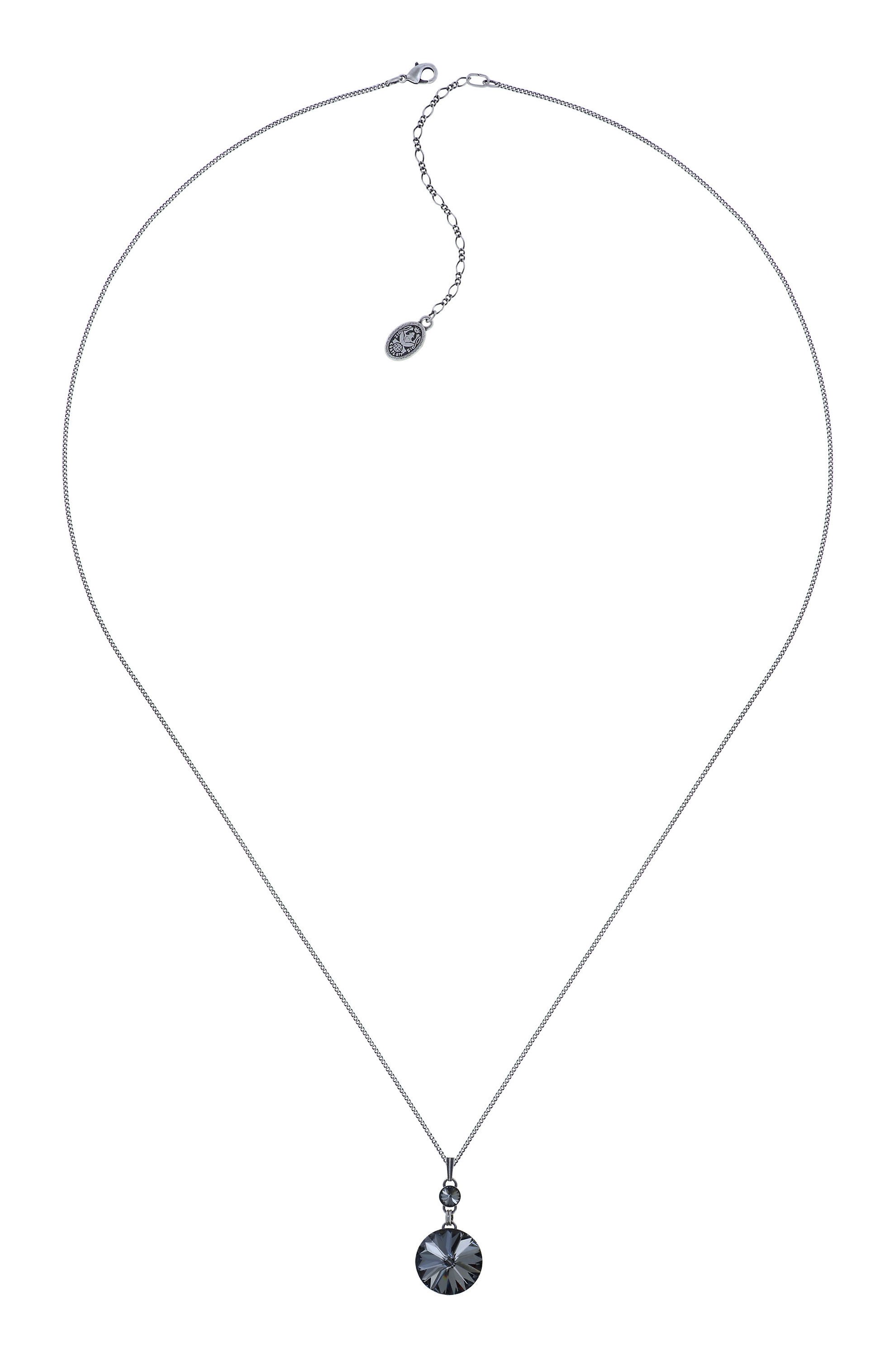 image pour Collier pendant (long) Rivoli Gris crystal night fall 18mm
