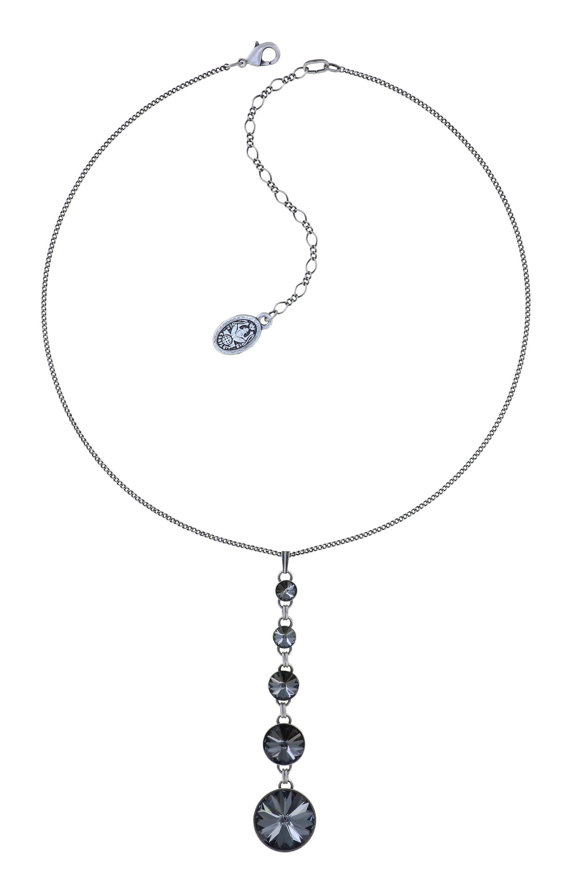 image pour Collier pendant Rivoli Gris crystal night fall 