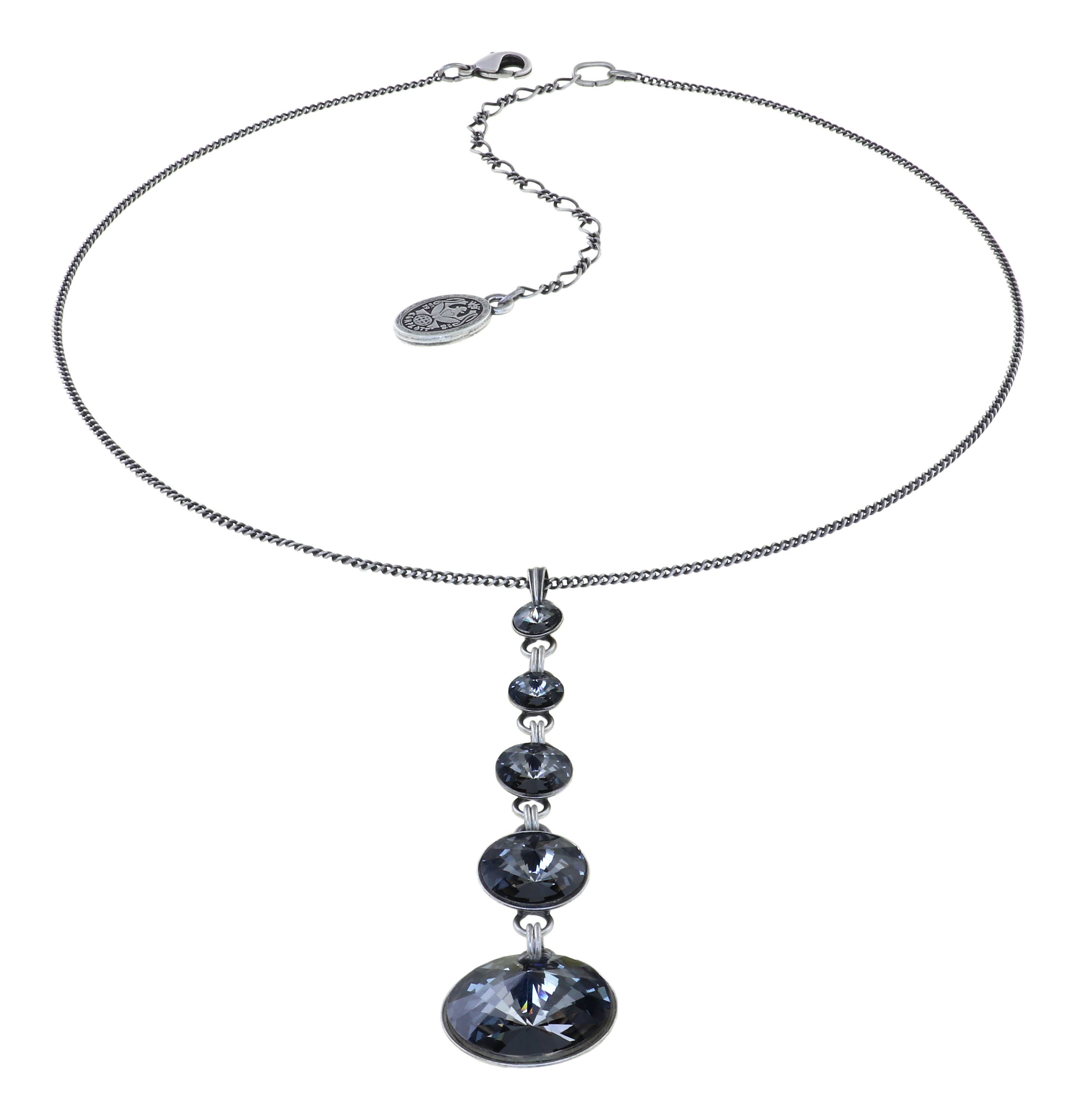 image for Necklace Pendant Rivoli Grey crystal night fall 