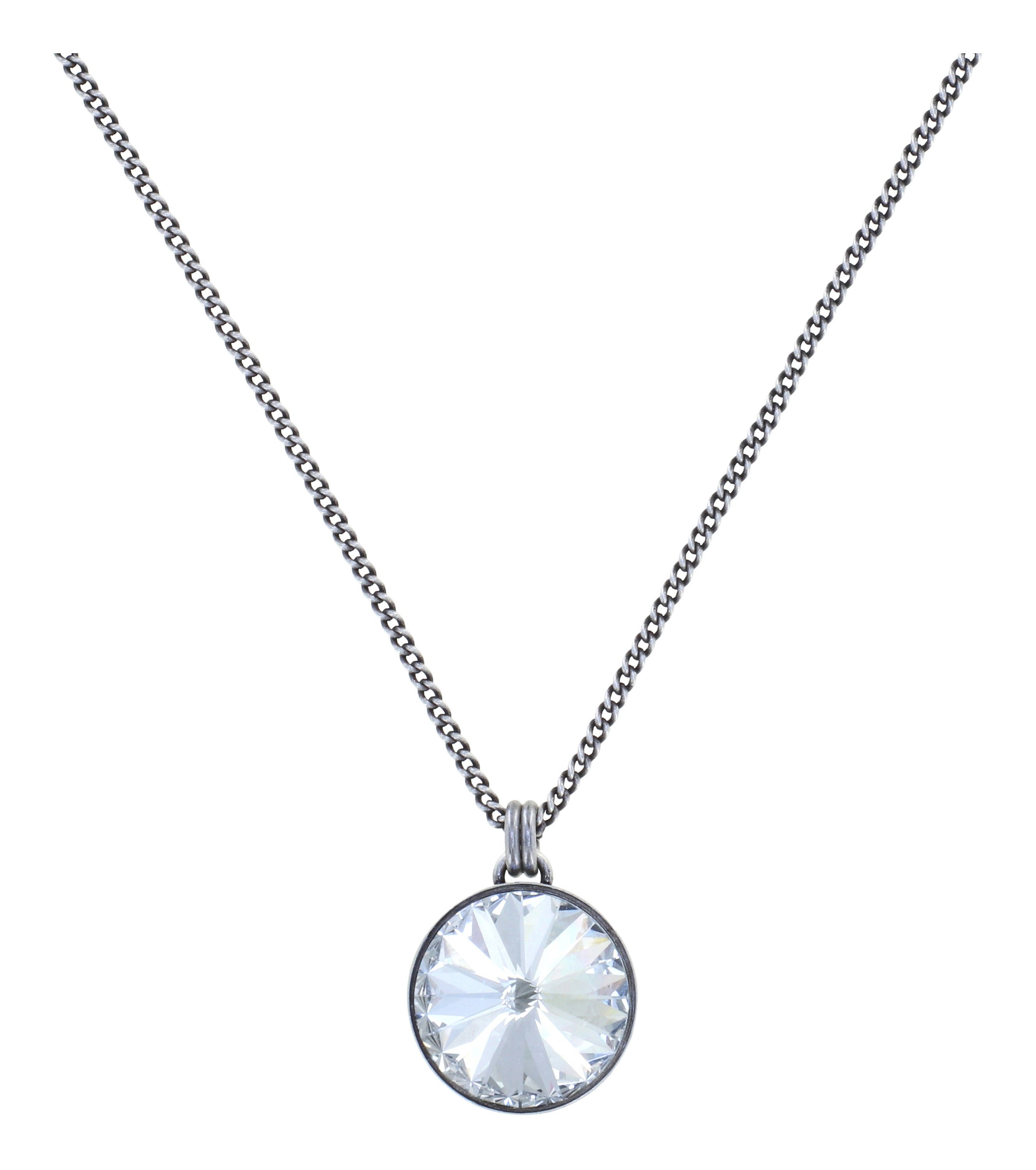 image for Necklace Pendant Rivoli White crystal 14mm