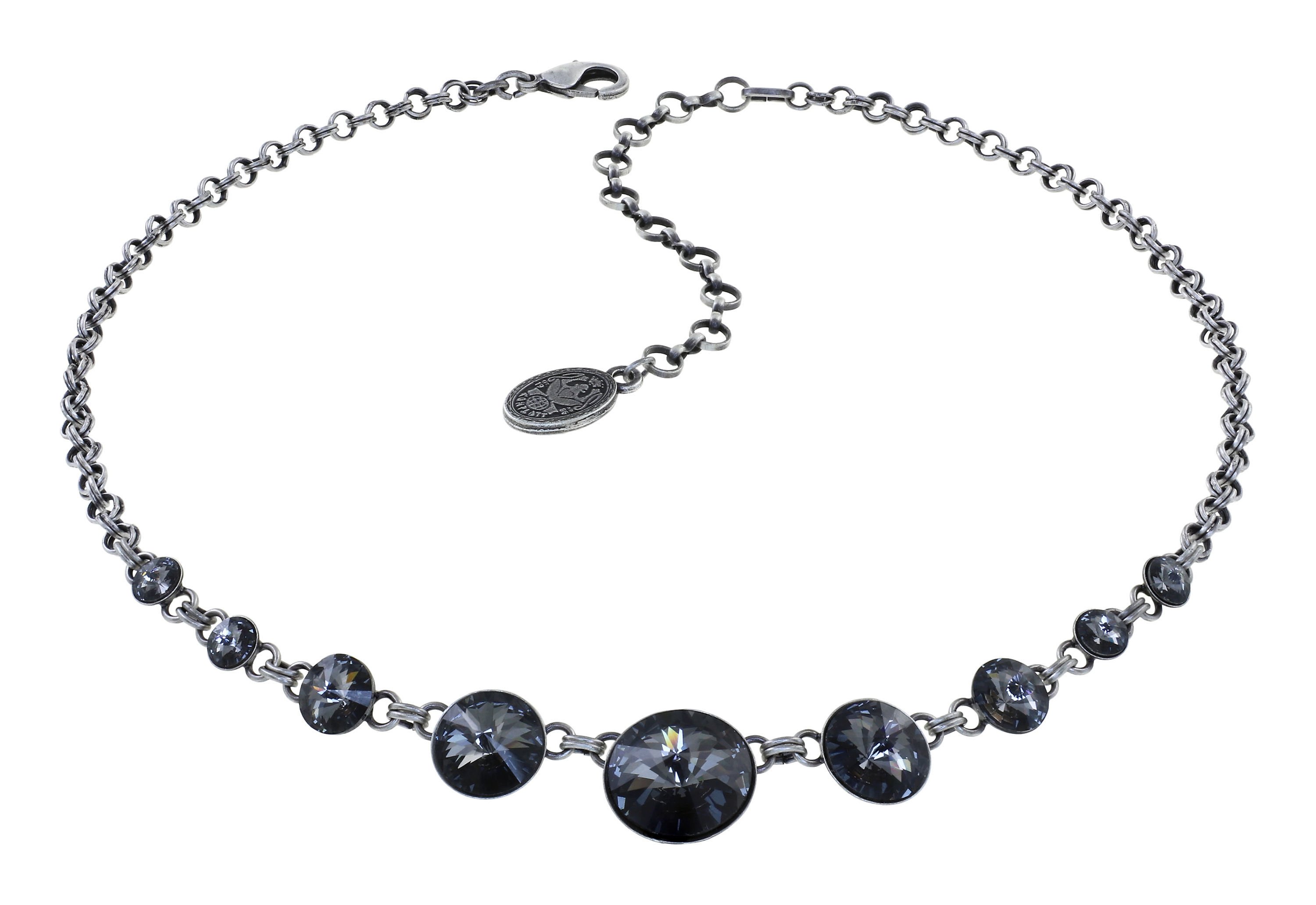 image for Necklace Rivoli Grey crystal night fall 