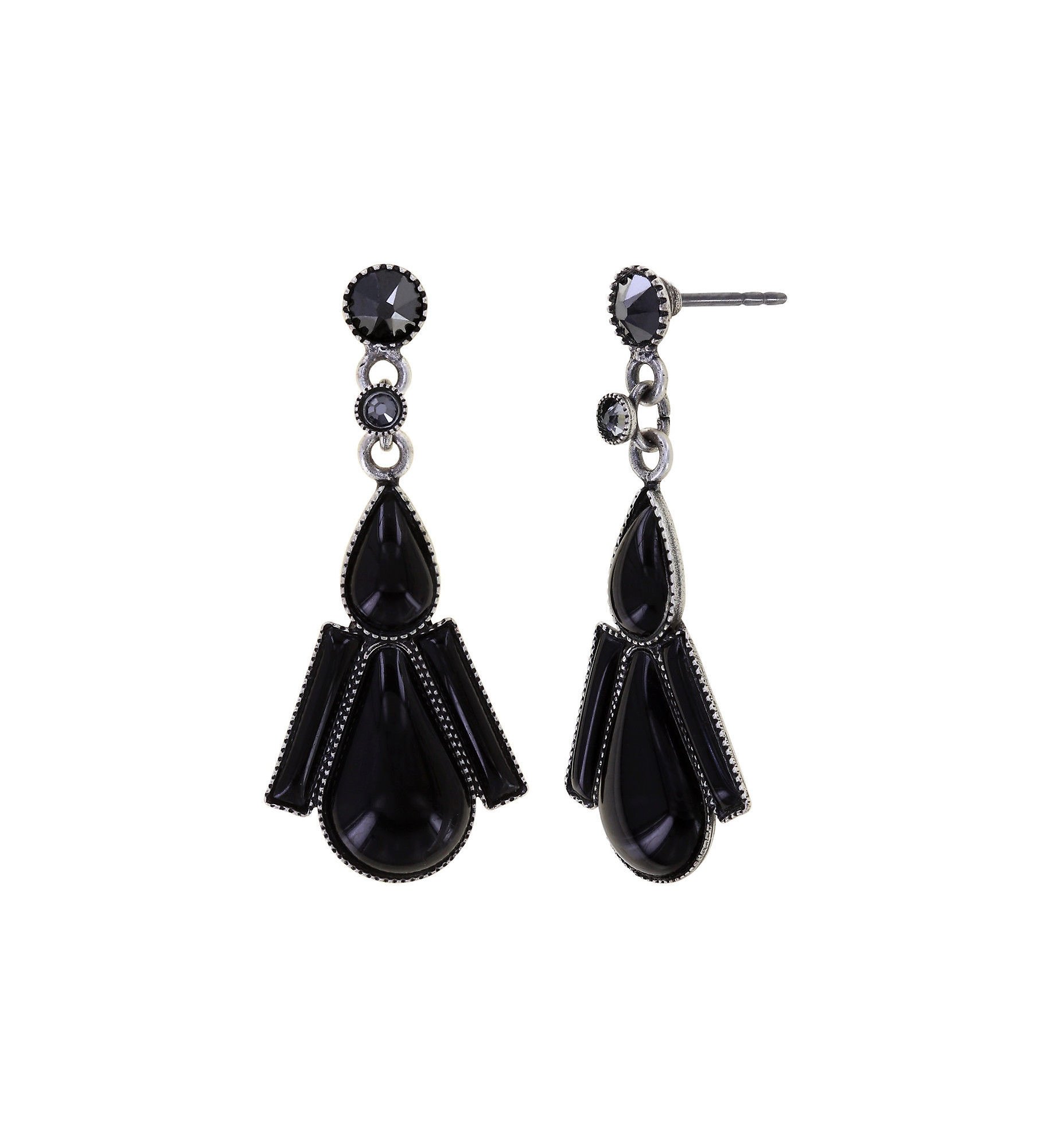 image for Earring Stud Dangling Geisha Dark Desires Black 