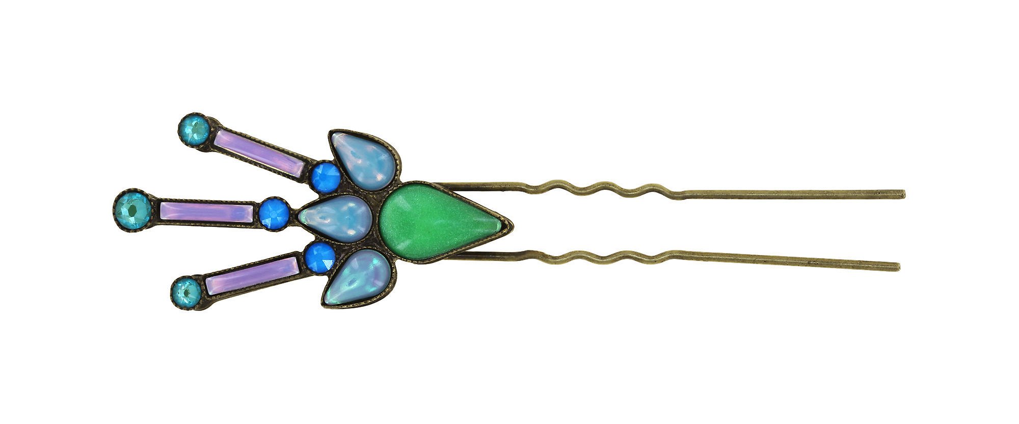 image pour Épingle à cheveux Geisha Montre-Moi La Lune Bleue blue/green 