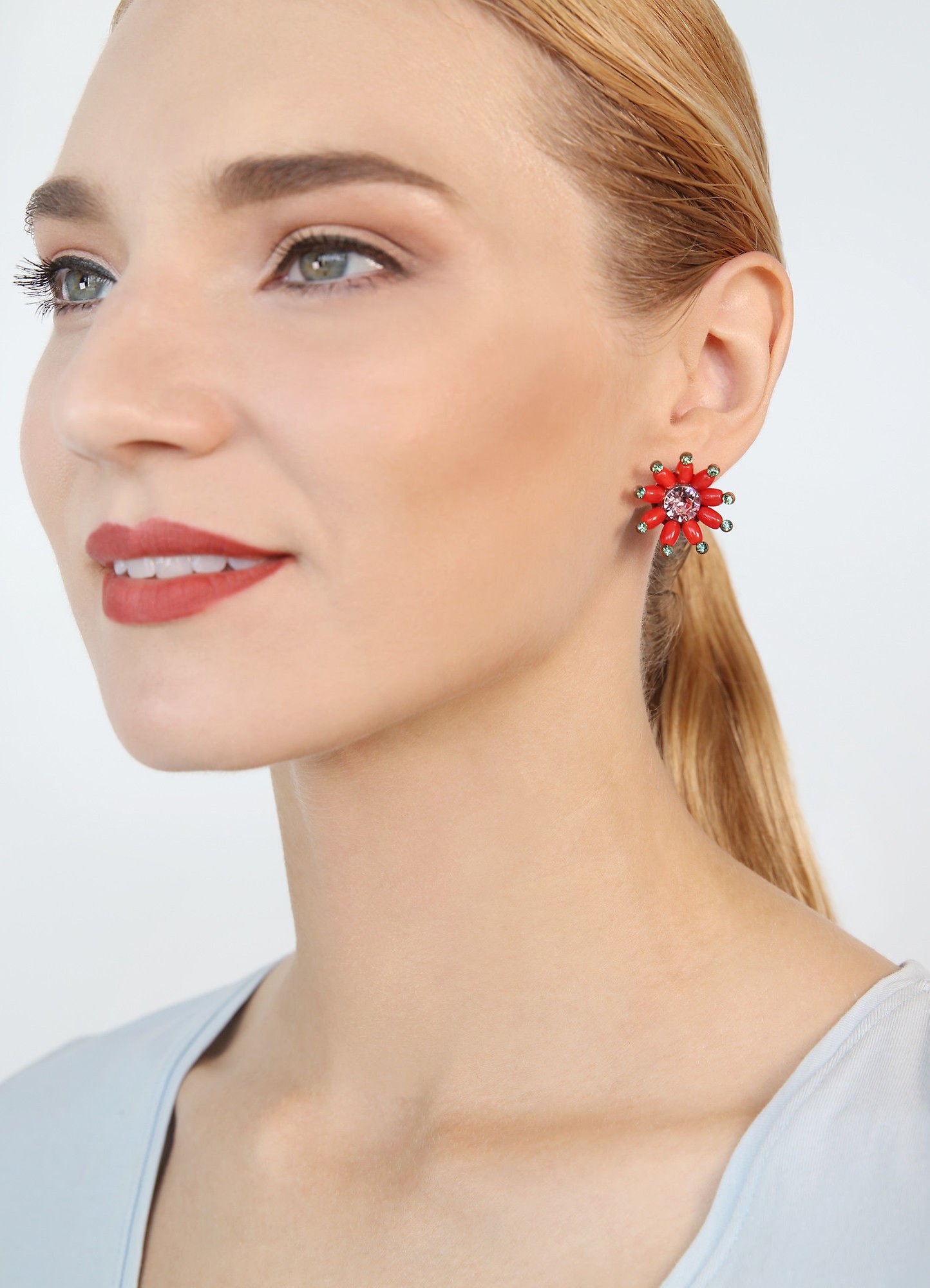 Bild für Ohrstecker Daisy Riot Multi Rot  Größe S