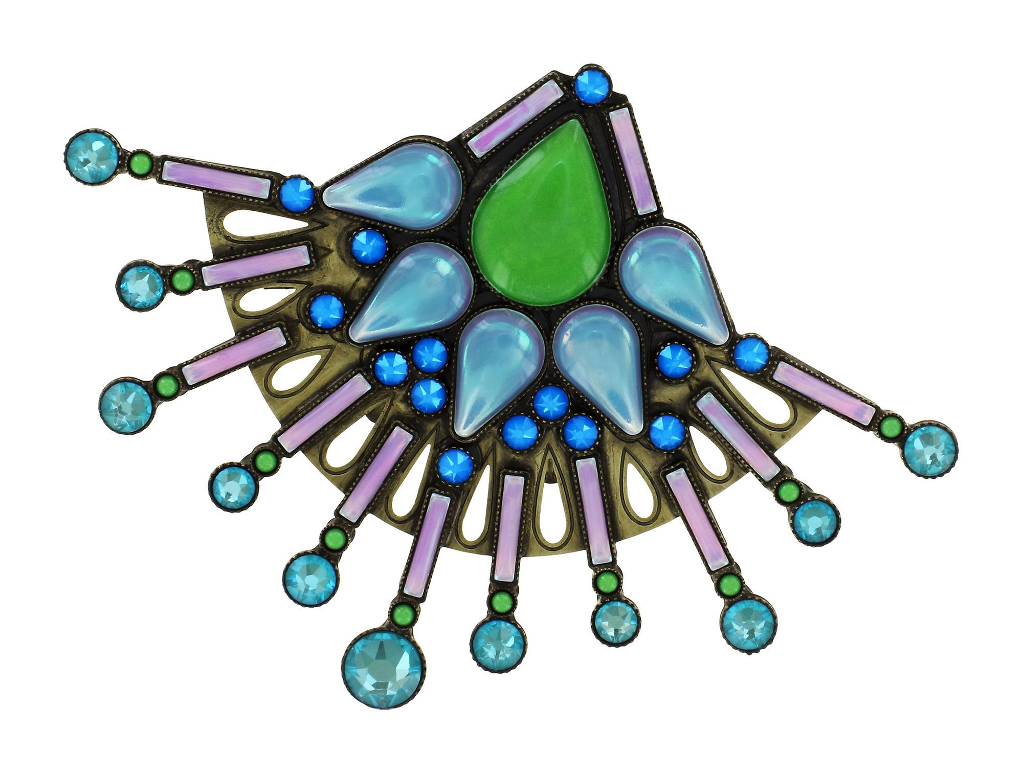 Bild für Brosche Geisha Zeig Mir Den Blauen Mond Blau / grün Größe L