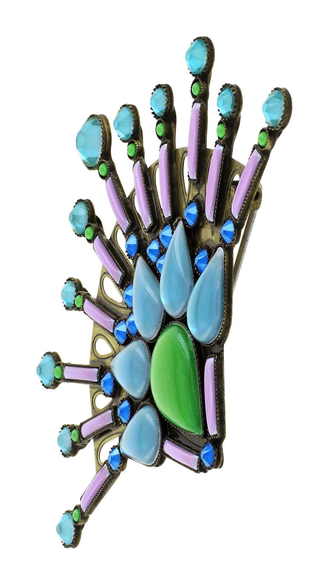 image for Brooch Geisha Show Me The Blue Moon blue/green size L