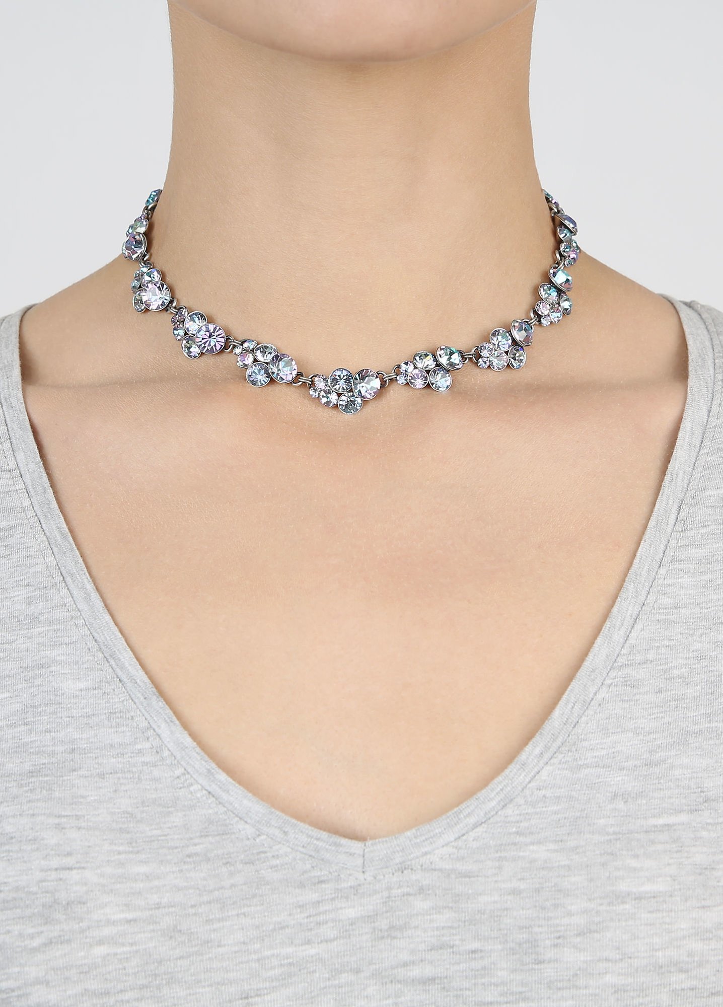 image pour Collier Petit Glamour Blanc / Rose Clair  