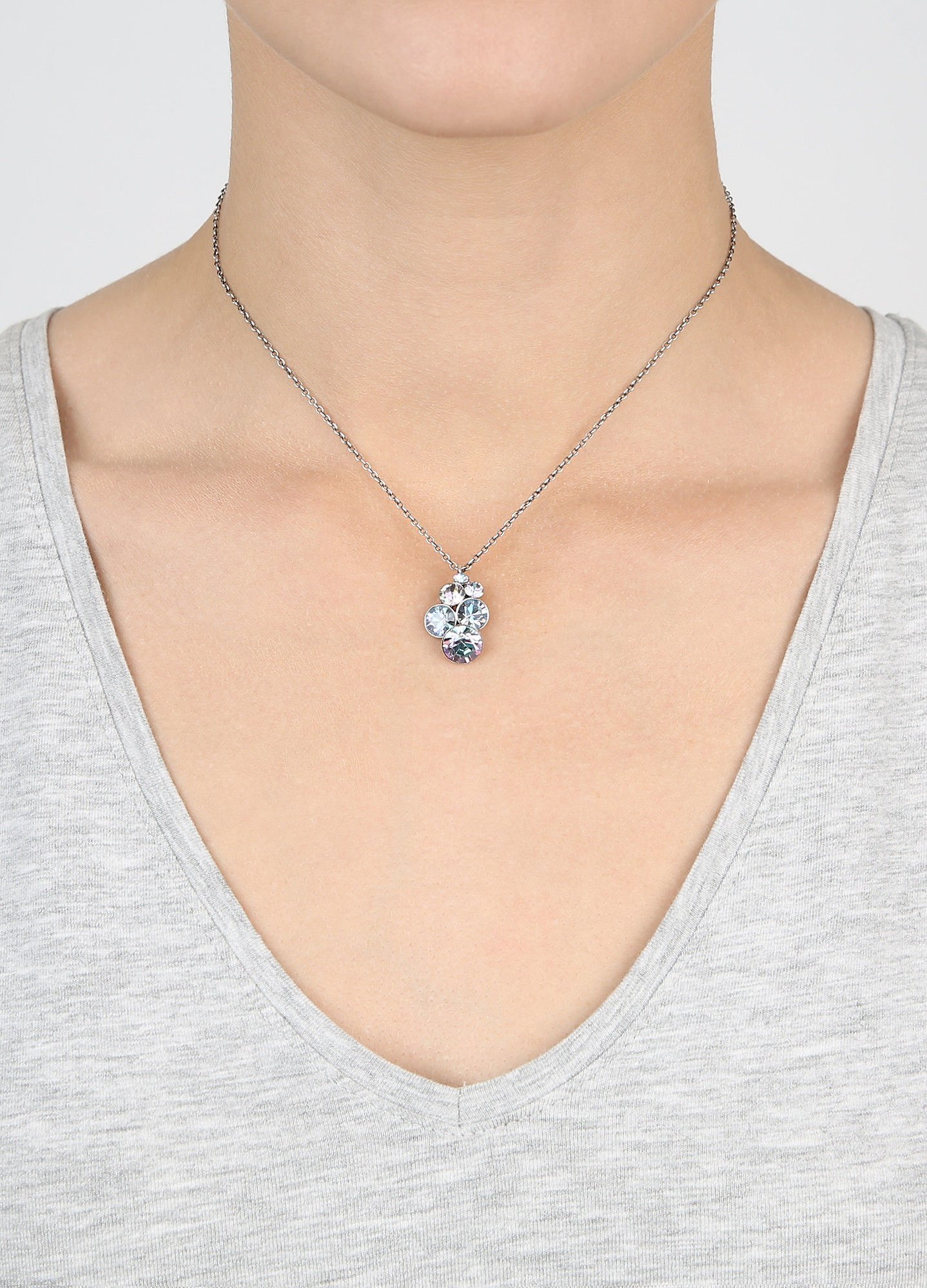 image pour Collier pendant Petit Glamour Blanc / Rose Clair  