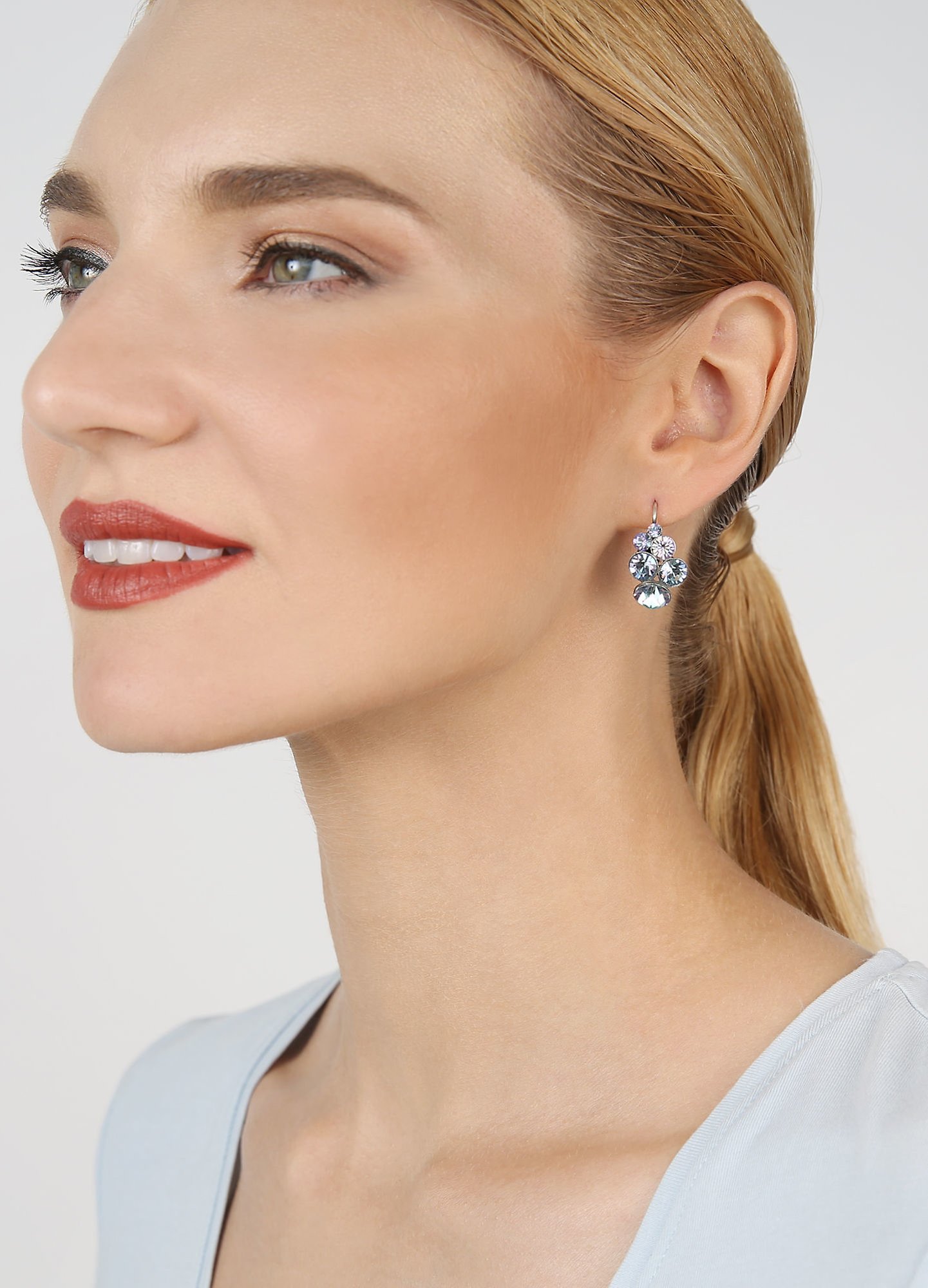image for Earring Eurowire Petit Glamour White / Lt. Rose  