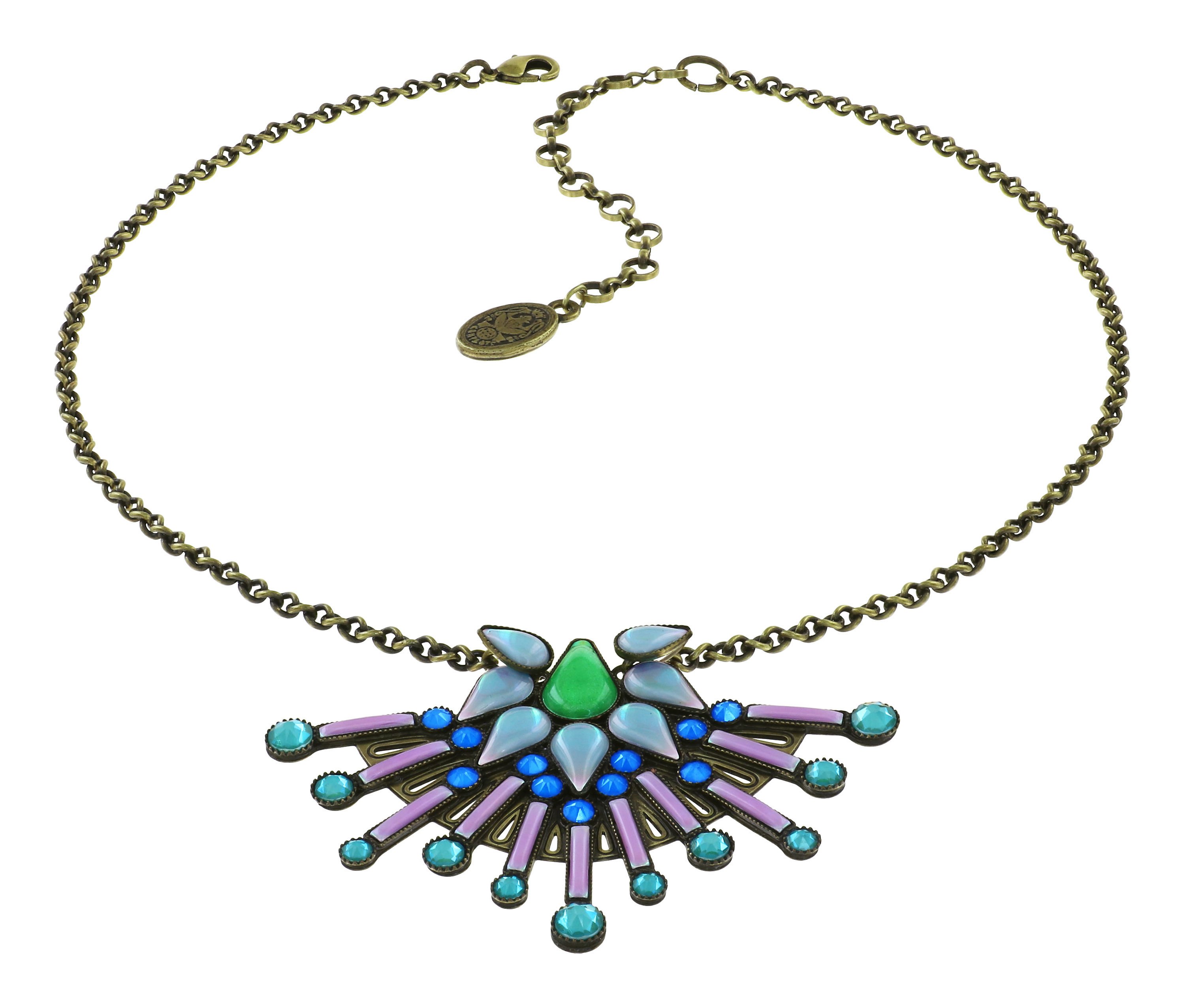 image pour Collier Geisha Montre-Moi La Lune Bleue blue/green size M