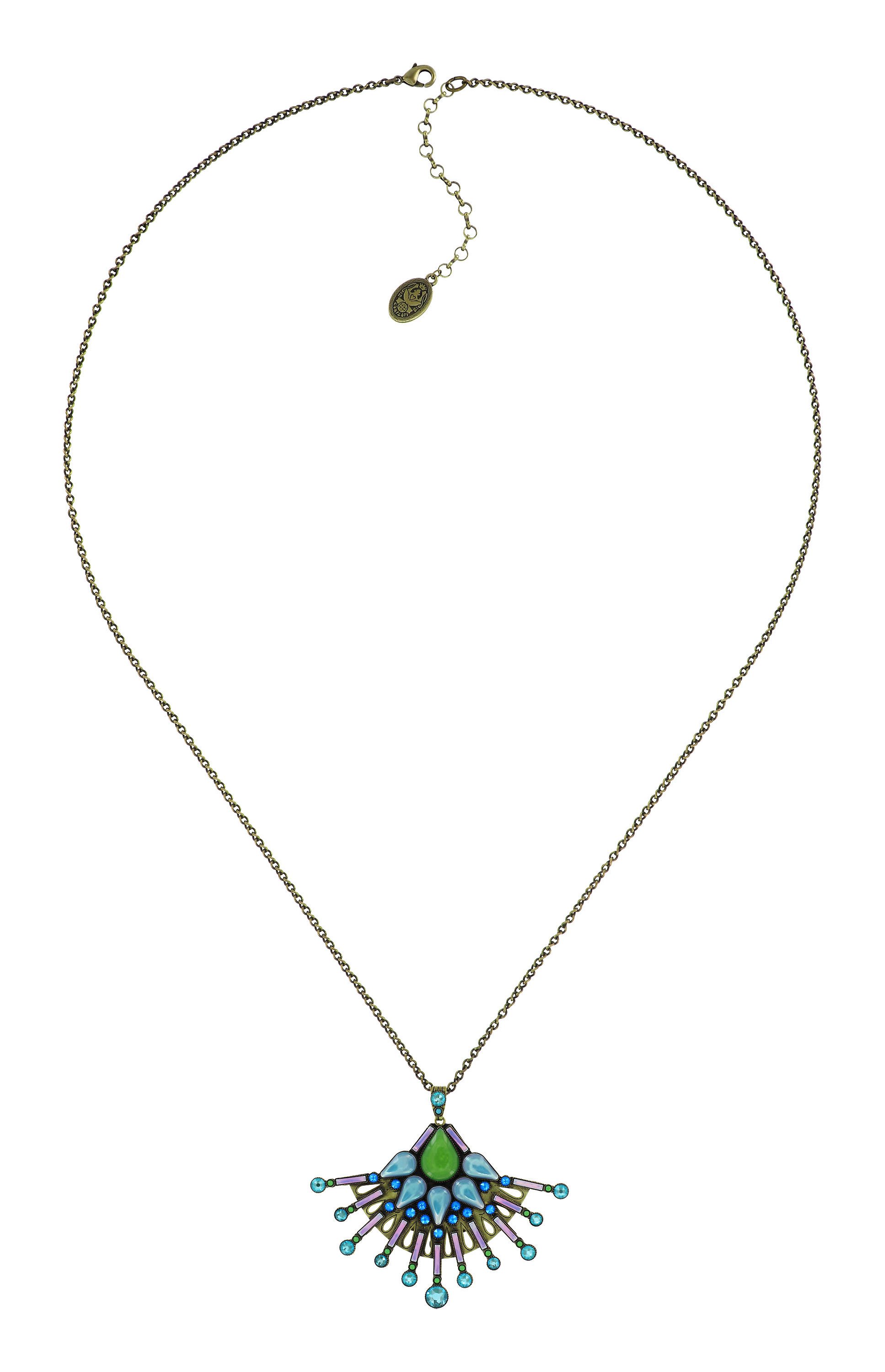 image pour Collier pendant (long) Geisha Montre-Moi La Lune Bleue blue/green 