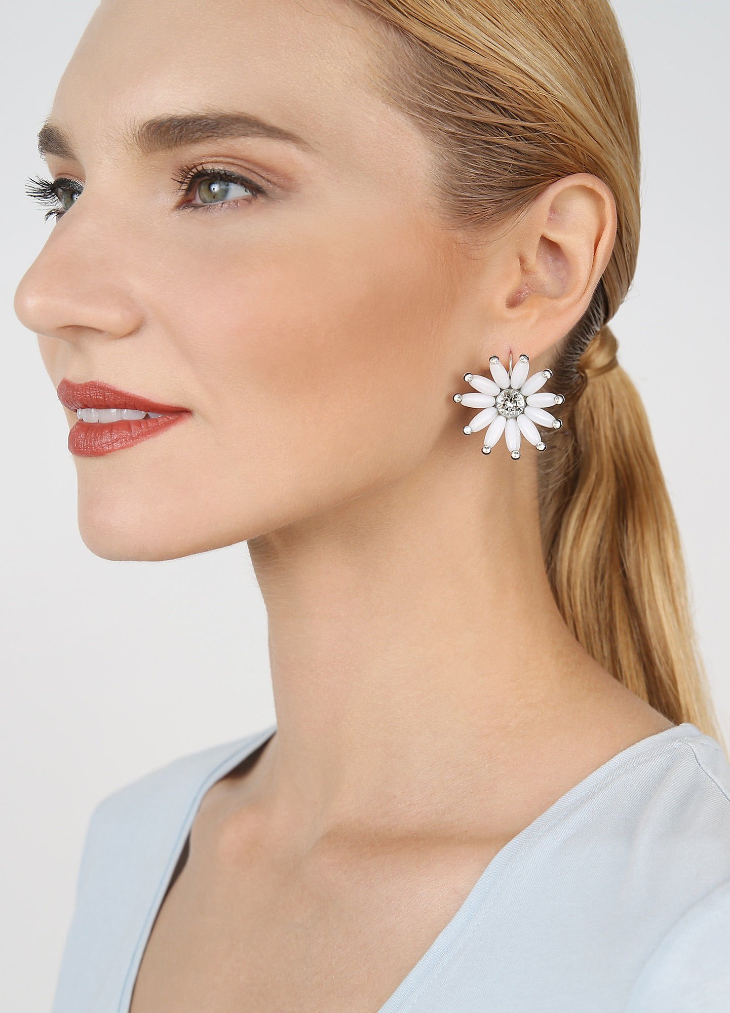 image for Earring Eurowire Daisy Riot White  