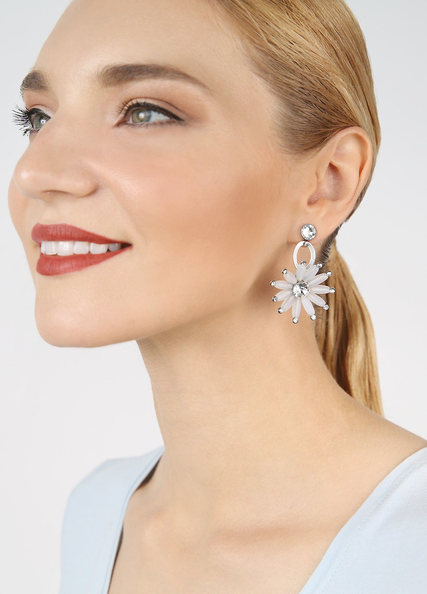 image pour Clou d'oreille pendant Daisy Riot Blanc  