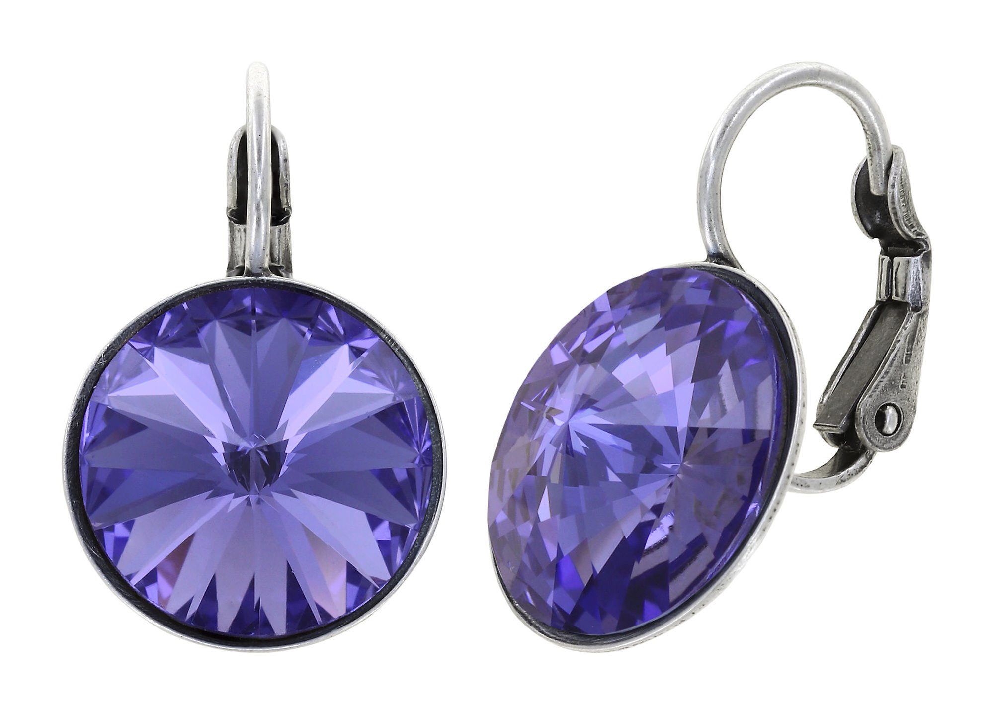 image for Earring Eurowire Rivoli Lila tanzanite 14mm
