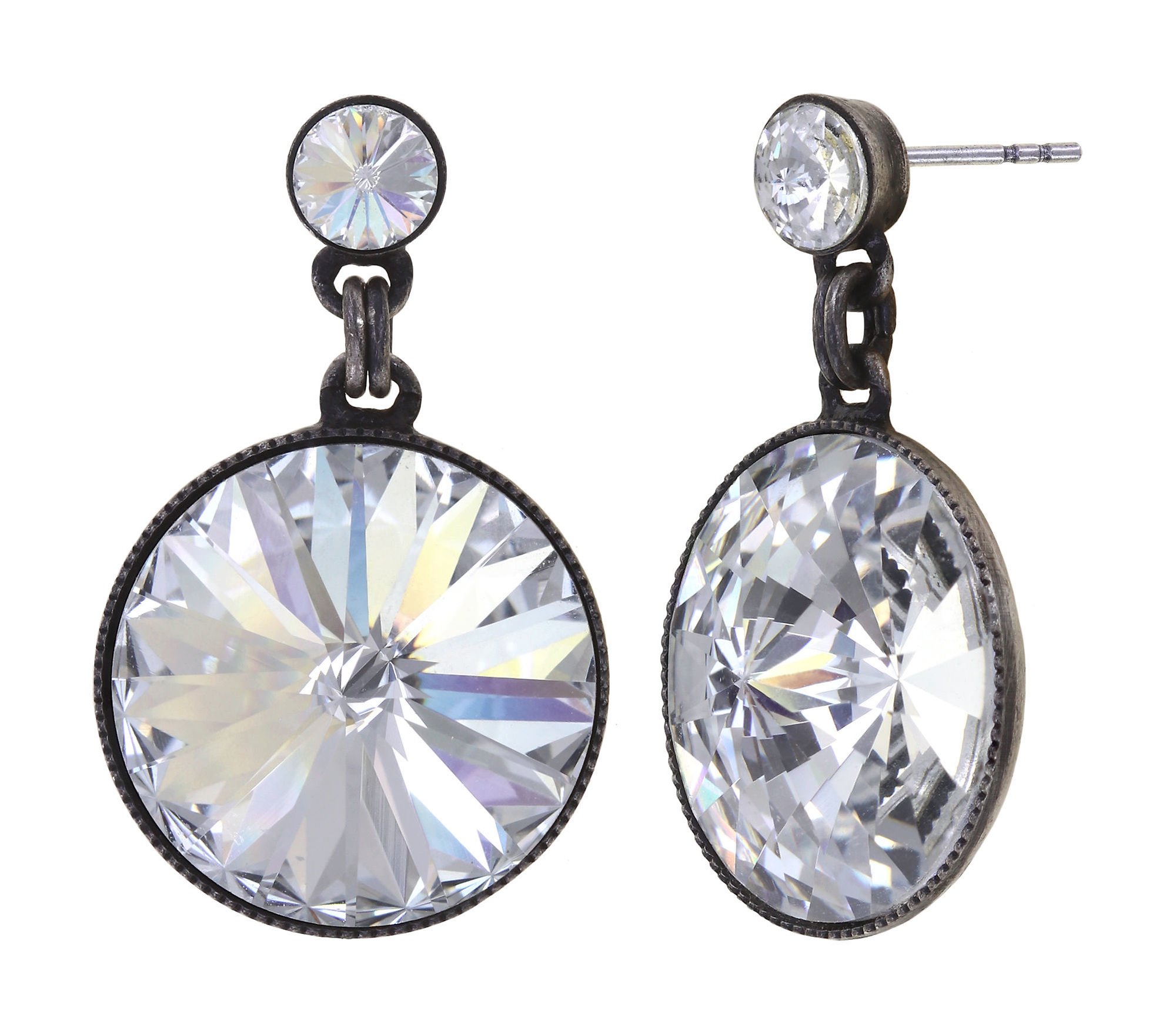 image pour Clou d'oreille pendant Rivoli Blanc crystal 