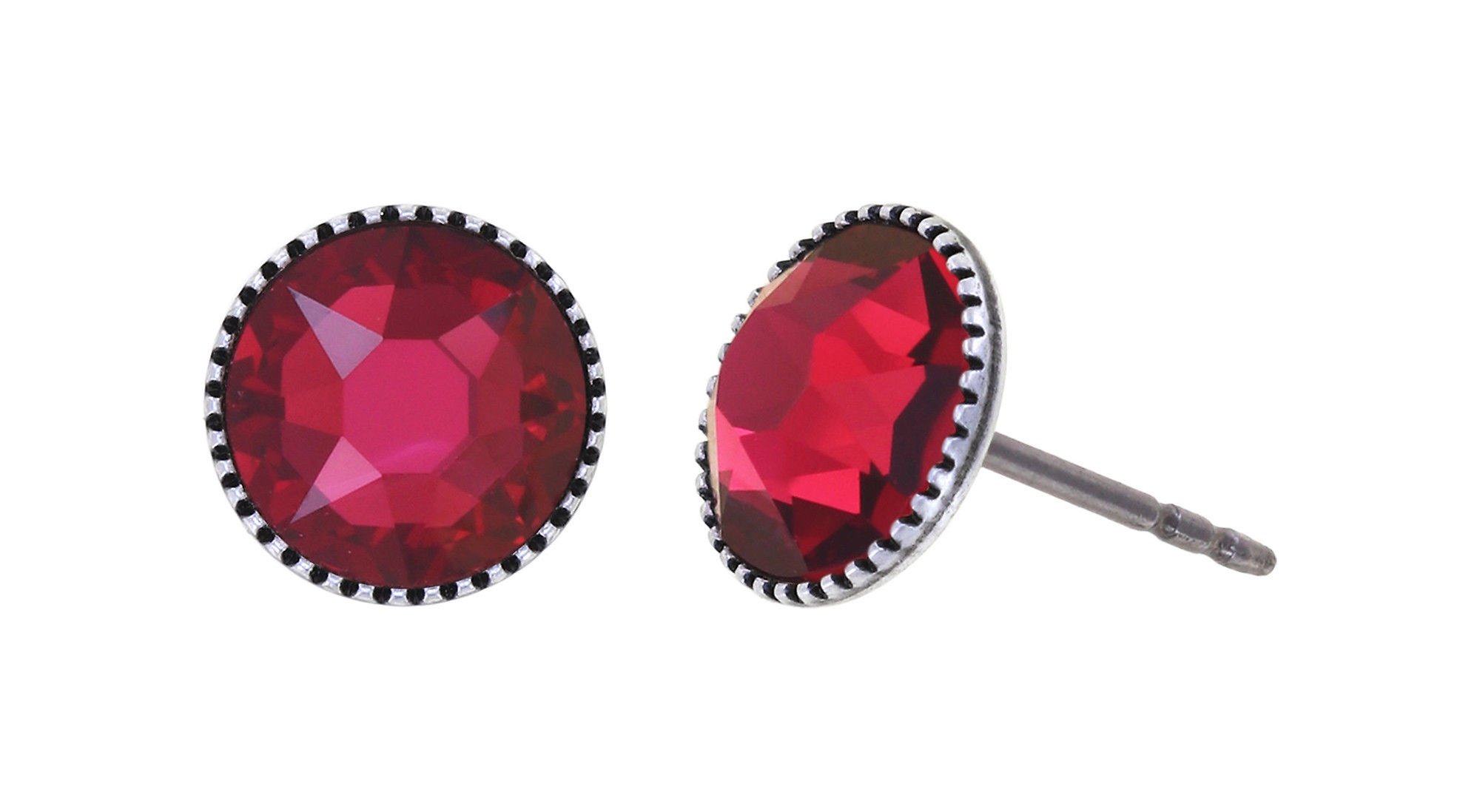 Kép Earring stud-flat Black Jack Red scarlet SS 34