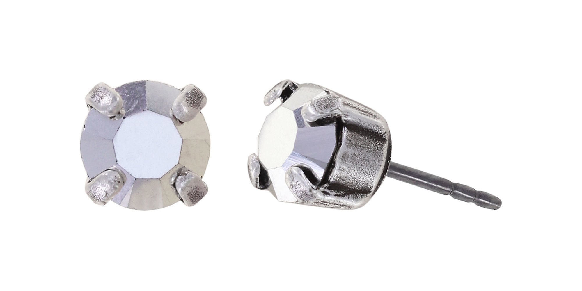 image pour Clou d'oreille Black Jack Blanc crystal labrador SS 29