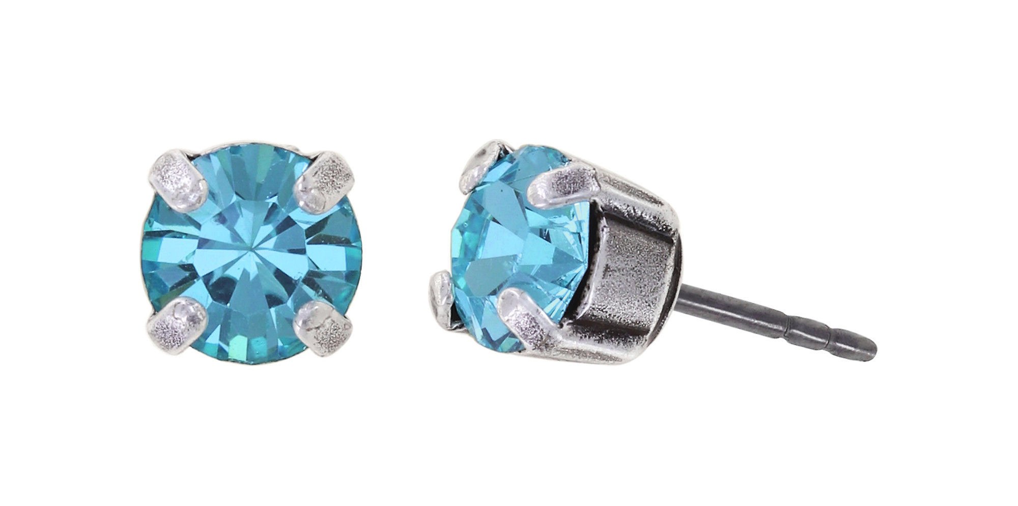 image pour Clou d'oreille Black Jack Bleu Clair aqua bohemica SS 29