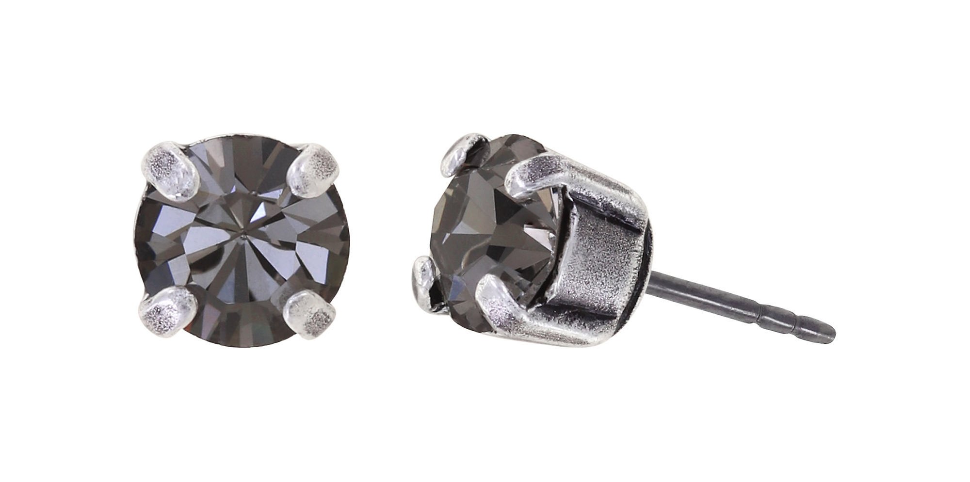 image for Earring Stud Black Jack Grey black diamond SS 29