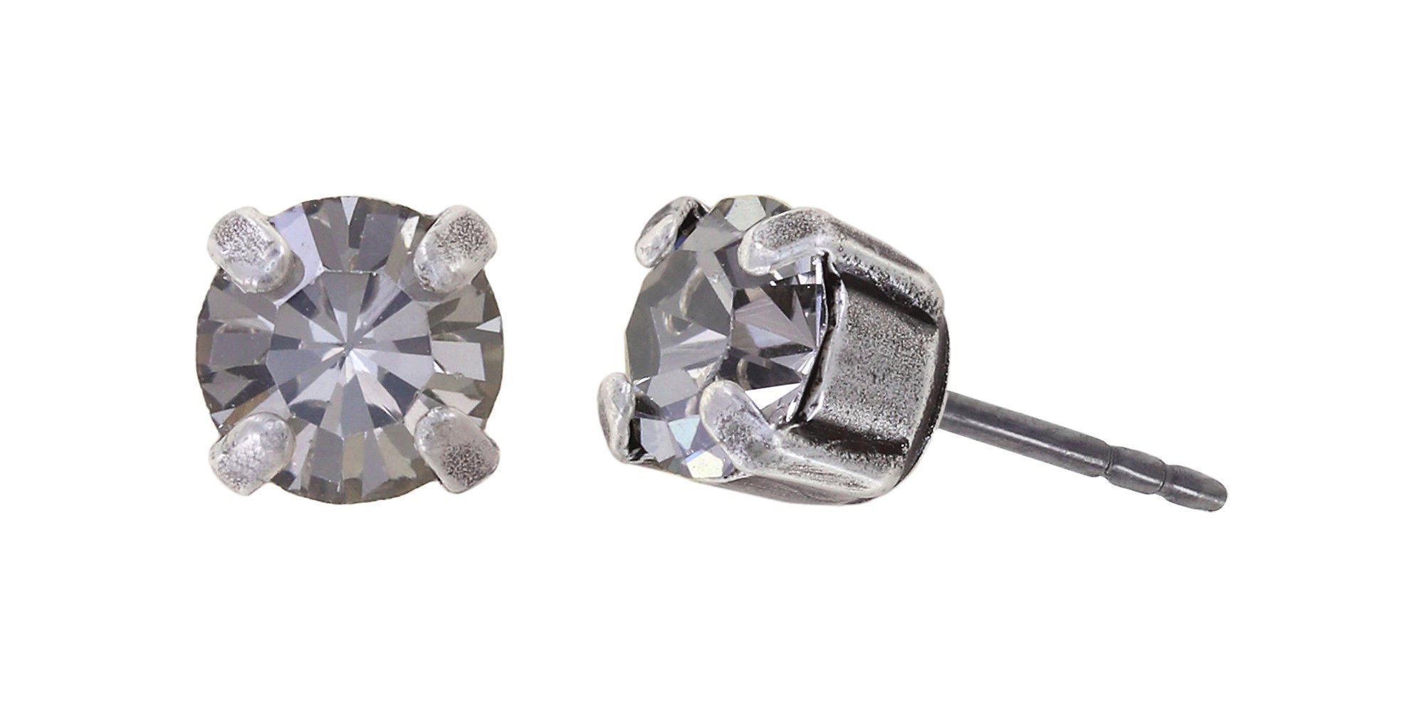 image for Earring Stud Black Jack White crystal velvet SS 29