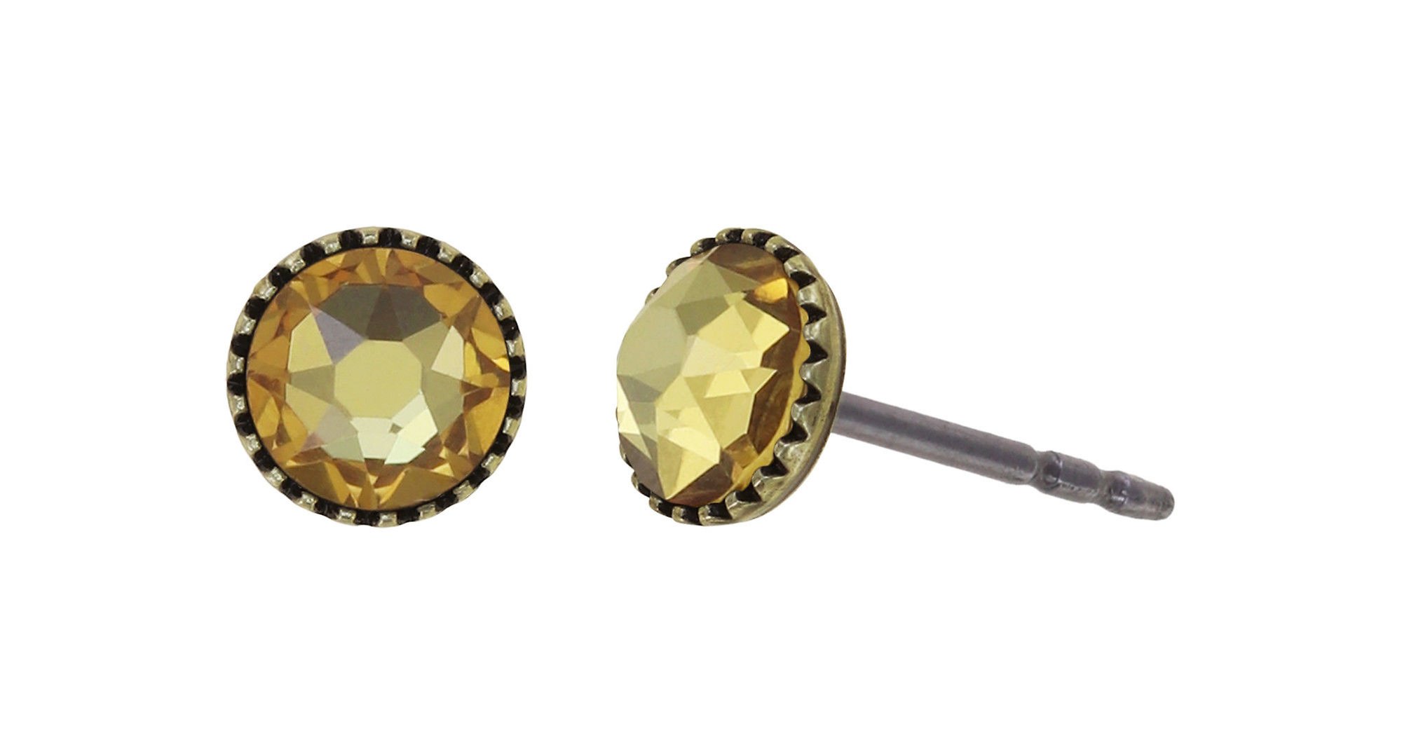 Bild für Ohrstecker flach Black Jack Gelb golden topaz SS 20