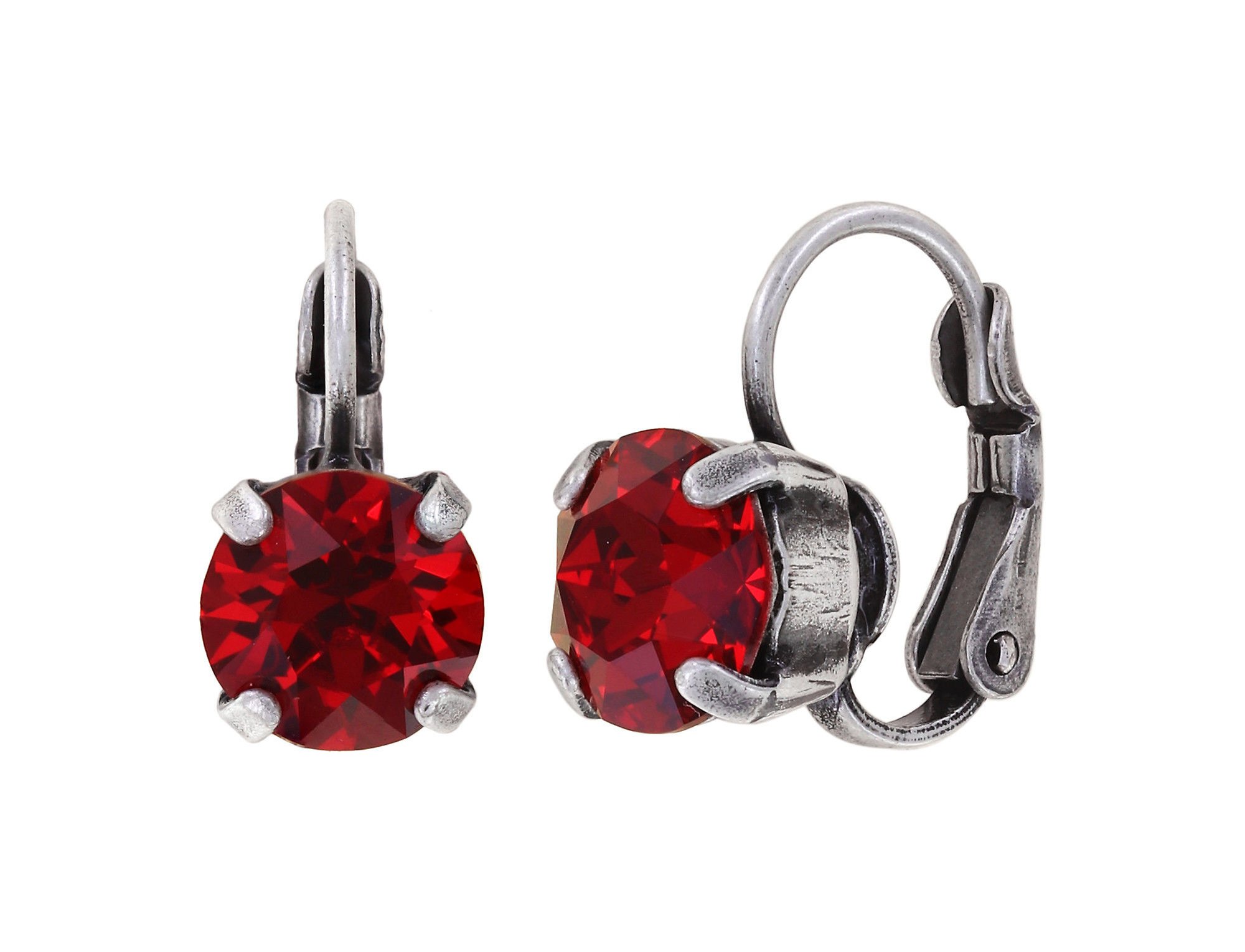 image for Earring Eurowire Black Jack Red light siam SS 39