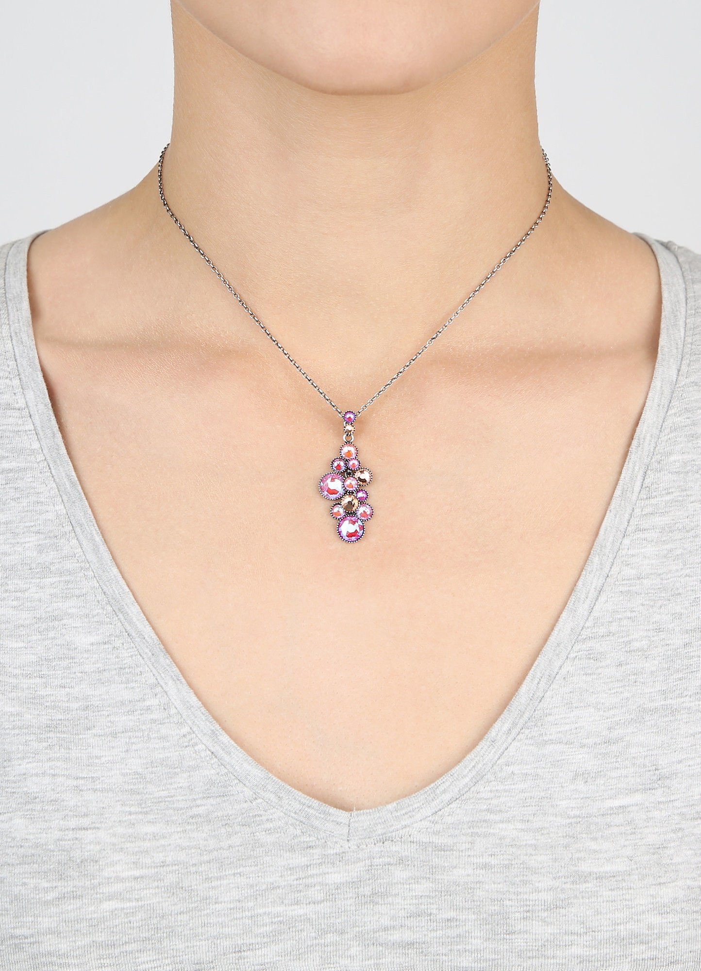 image for Necklace Pendant Water Cascade Pink  