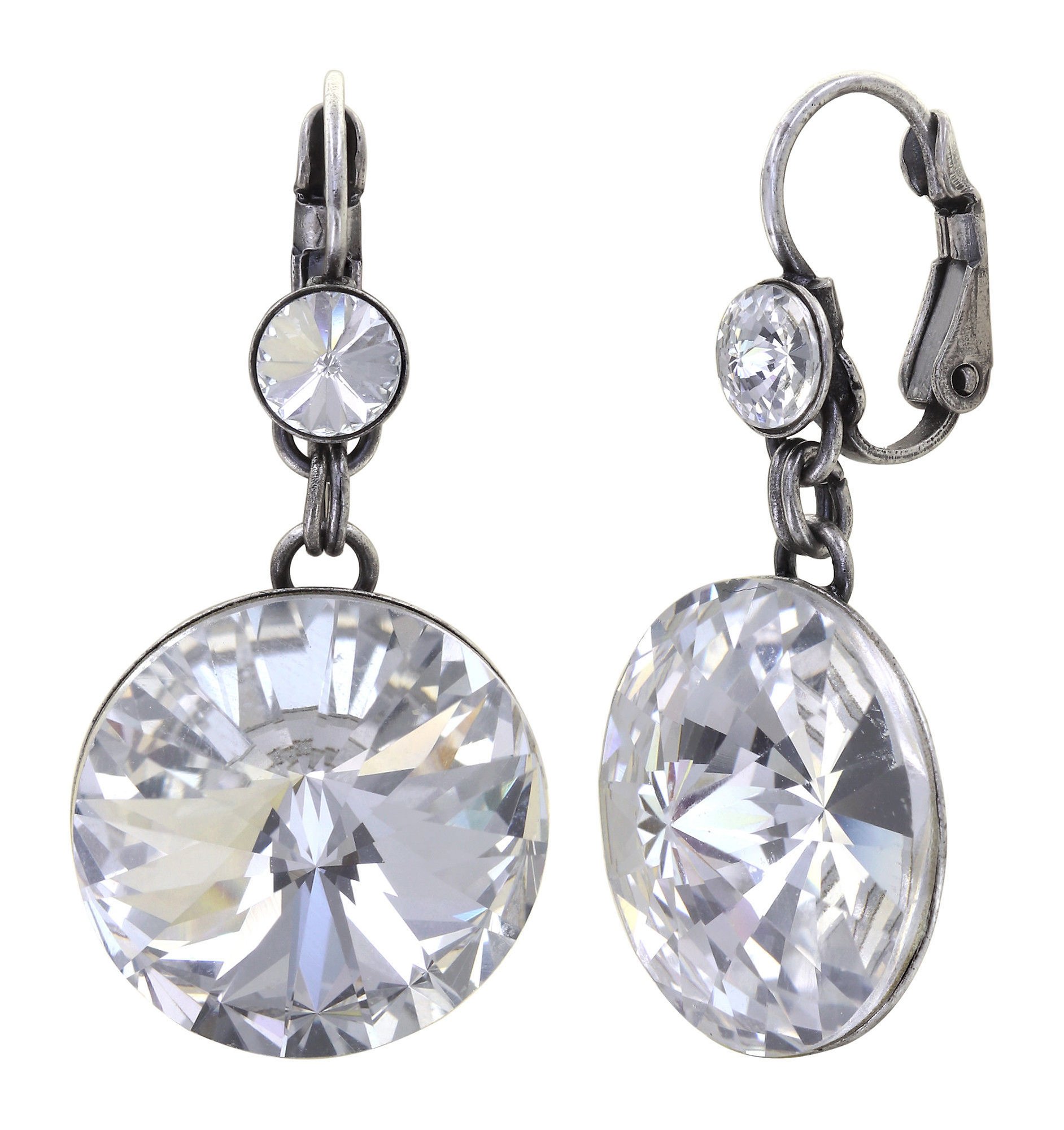 image pour Boucles d'oreilles Eurowire pendantes Rivoli Blanc crystal 