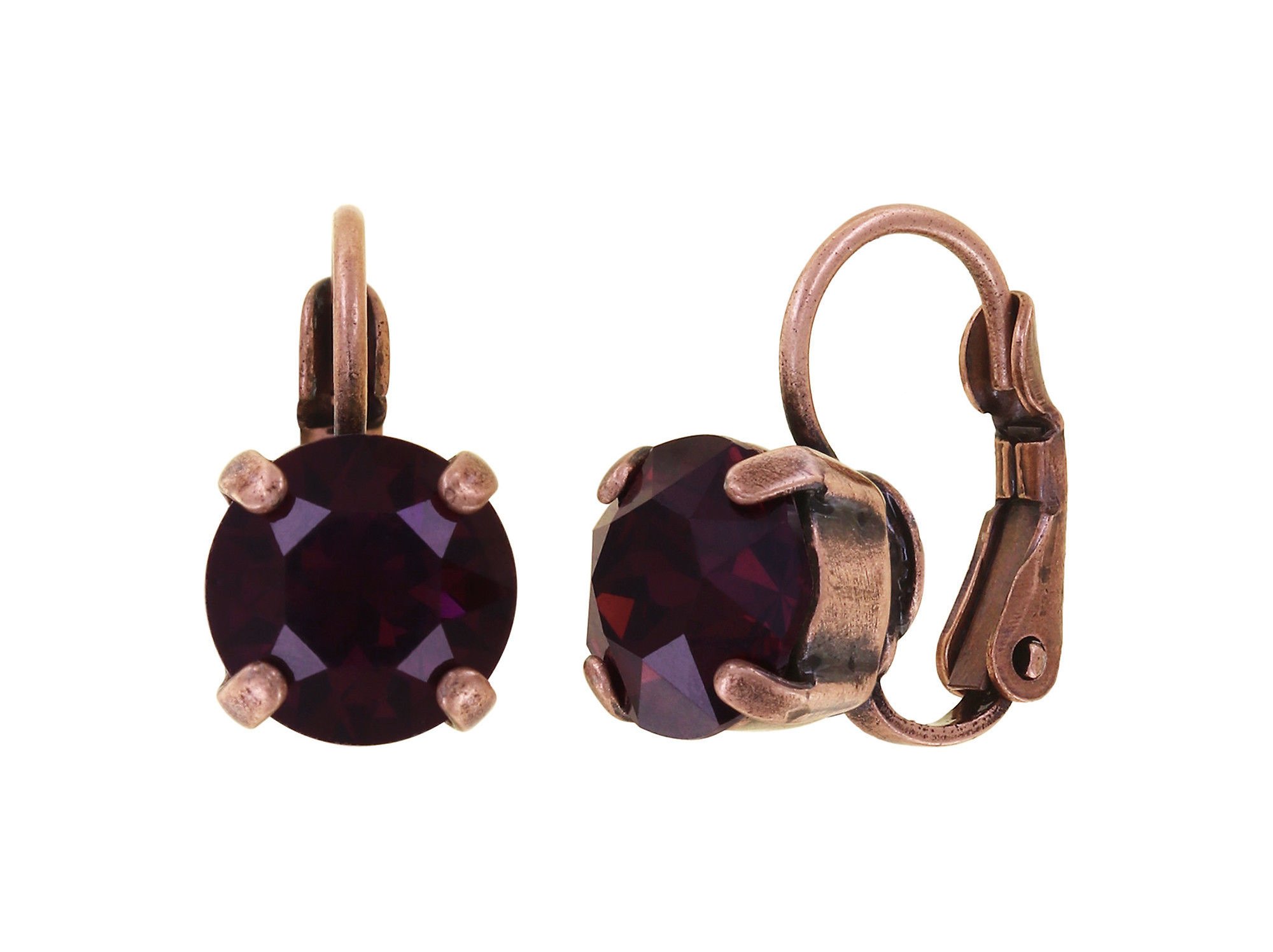 image for Earring Eurowire Black Jack Dark Red Burgundy SS 39