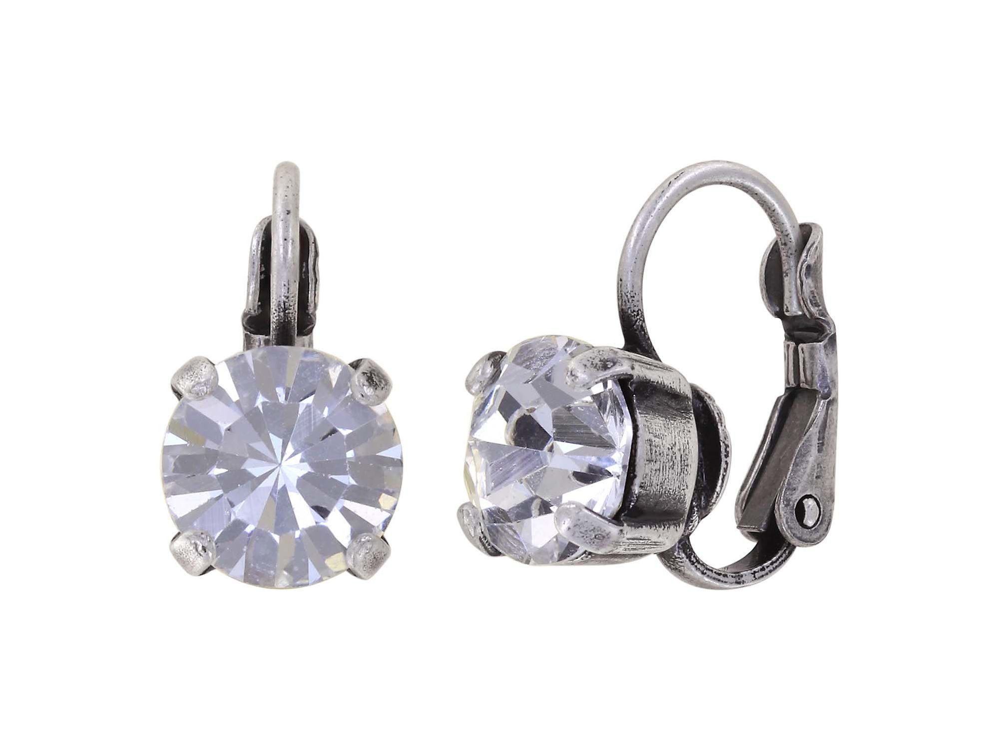 image for Earring Eurowire Black Jack White crystal SS 39